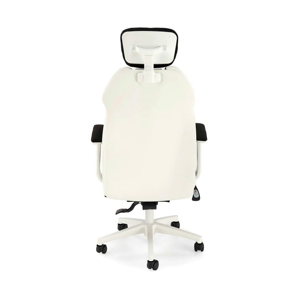 Scaun de birou CHRONO, negru/alb, stofa/piele ecologica, 65x70x120/128 cm