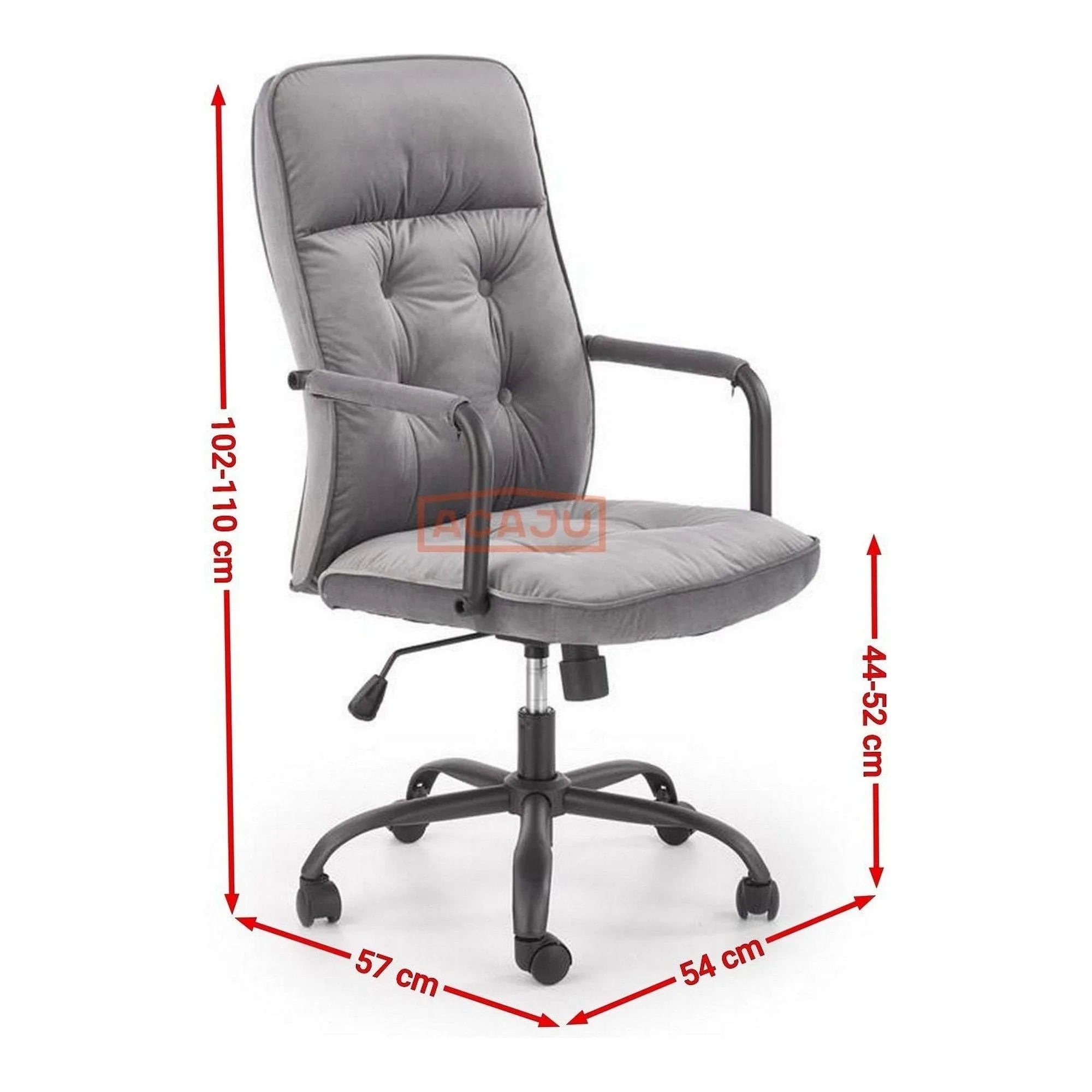 Scaun de birou COLIN, gri, stofa, 54x57x102/110 cm