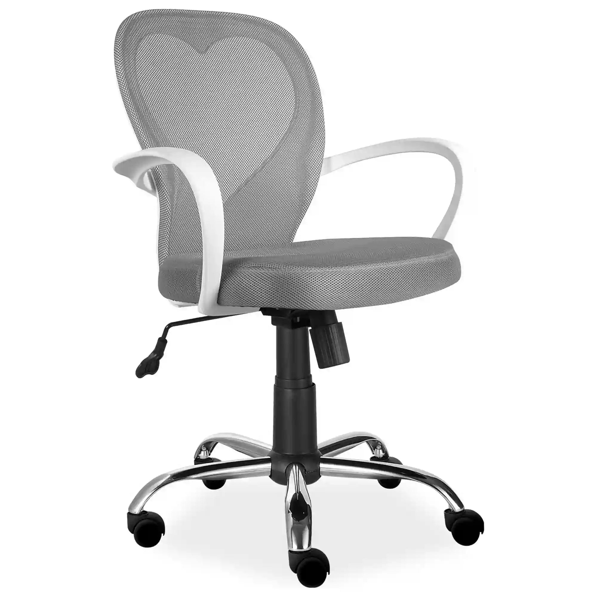 Scaun de birou DAISY, gri/alb/negru, stofa/polipropilena/metal, 60x47x88/98 cm