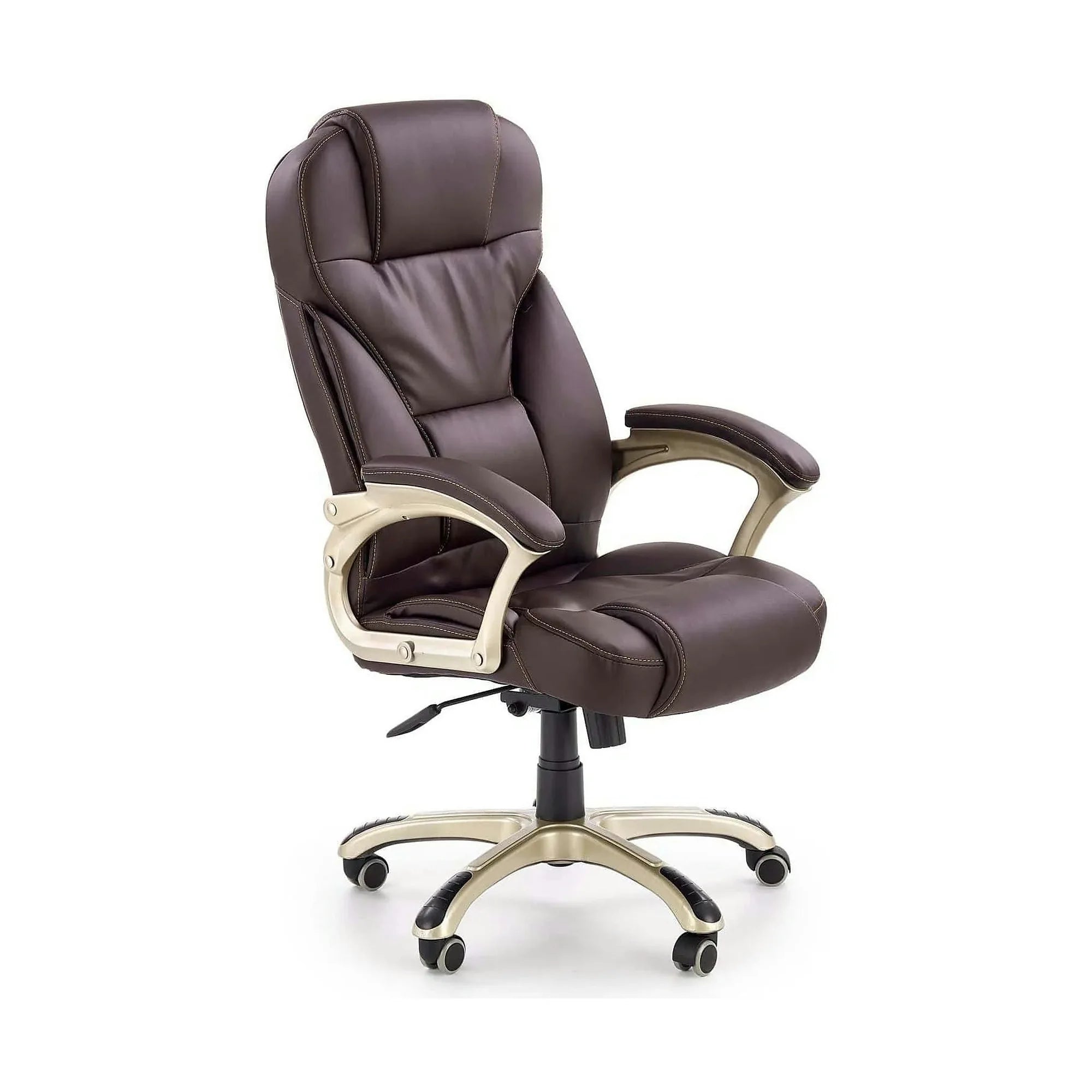 Scaun de birou DESMOND, maro inchis, piele ecologica, 67x70x112/119 cm