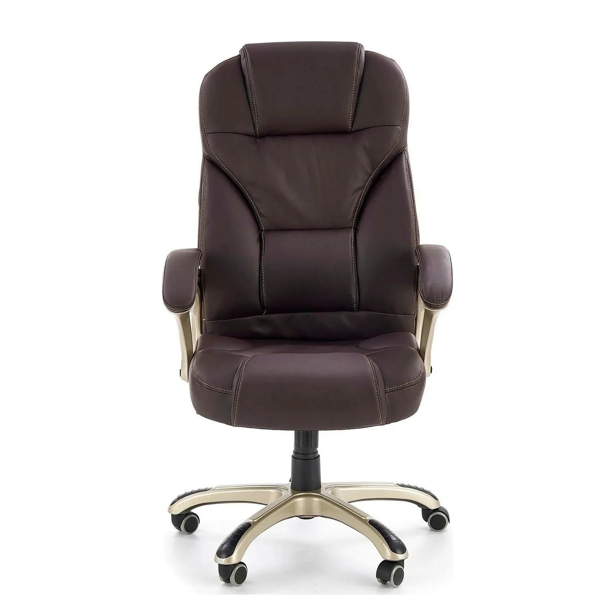 Scaun de birou DESMOND, maro inchis, piele ecologica, 67x70x112/119 cm