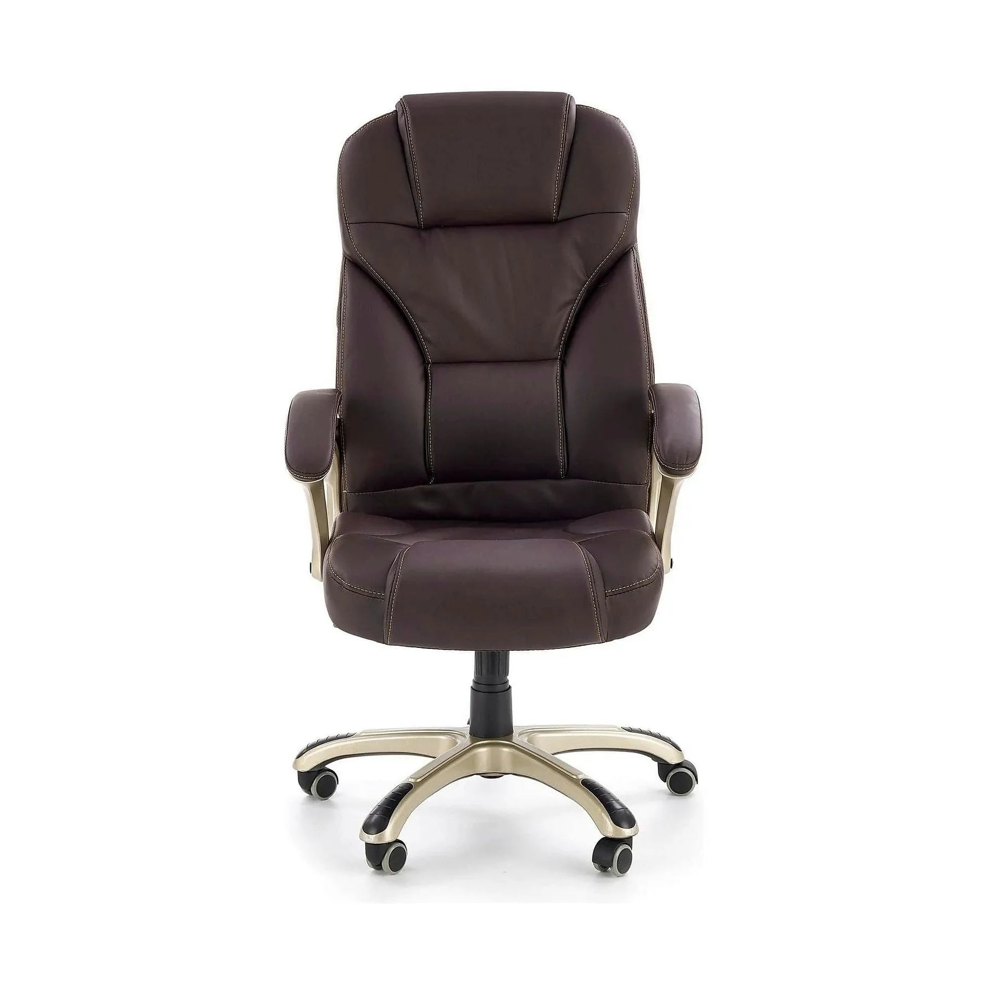 Scaun de birou DESMOND, maro inchis, piele ecologica, 67x70x112/119 cm