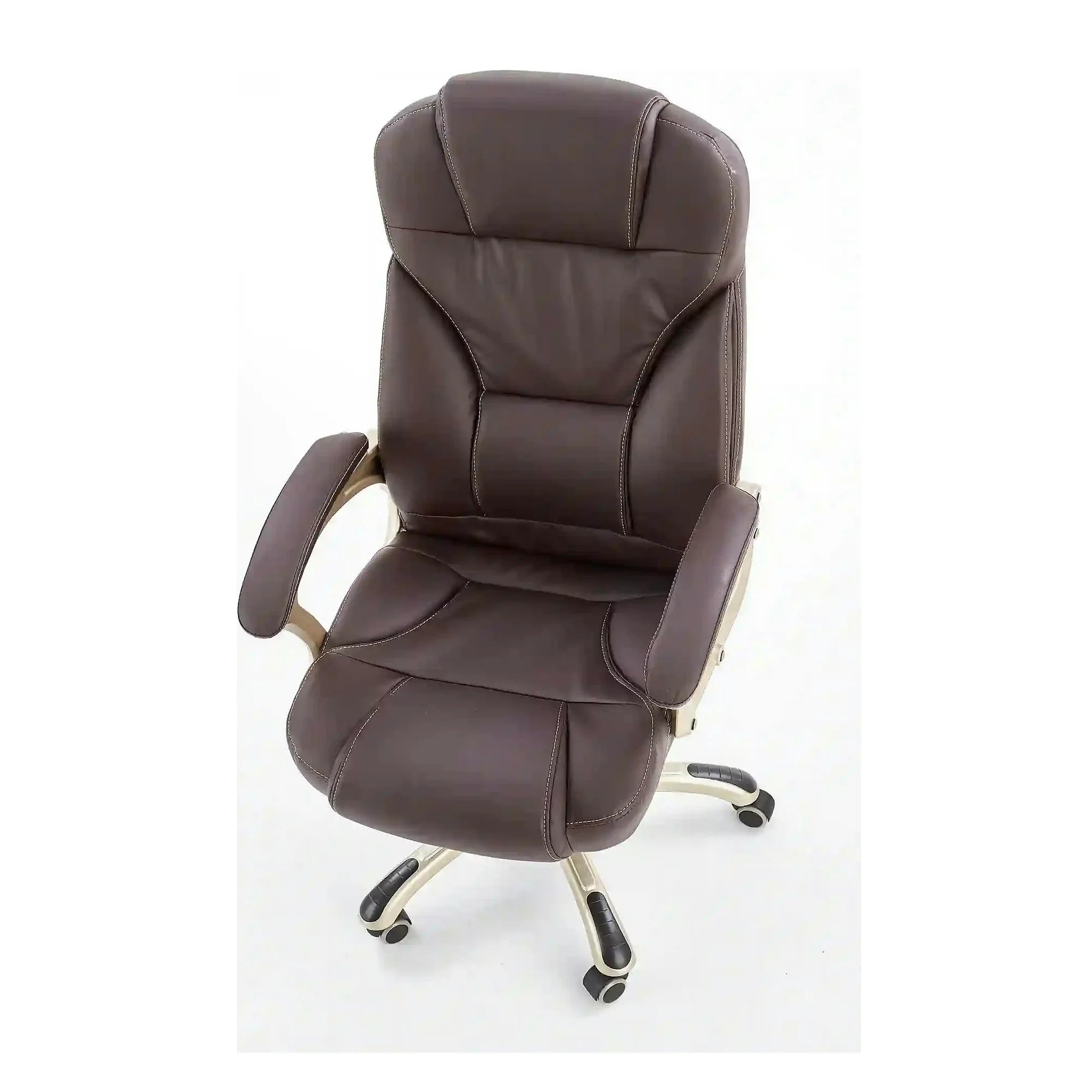 Scaun de birou DESMOND, maro inchis, piele ecologica, 67x70x112/119 cm