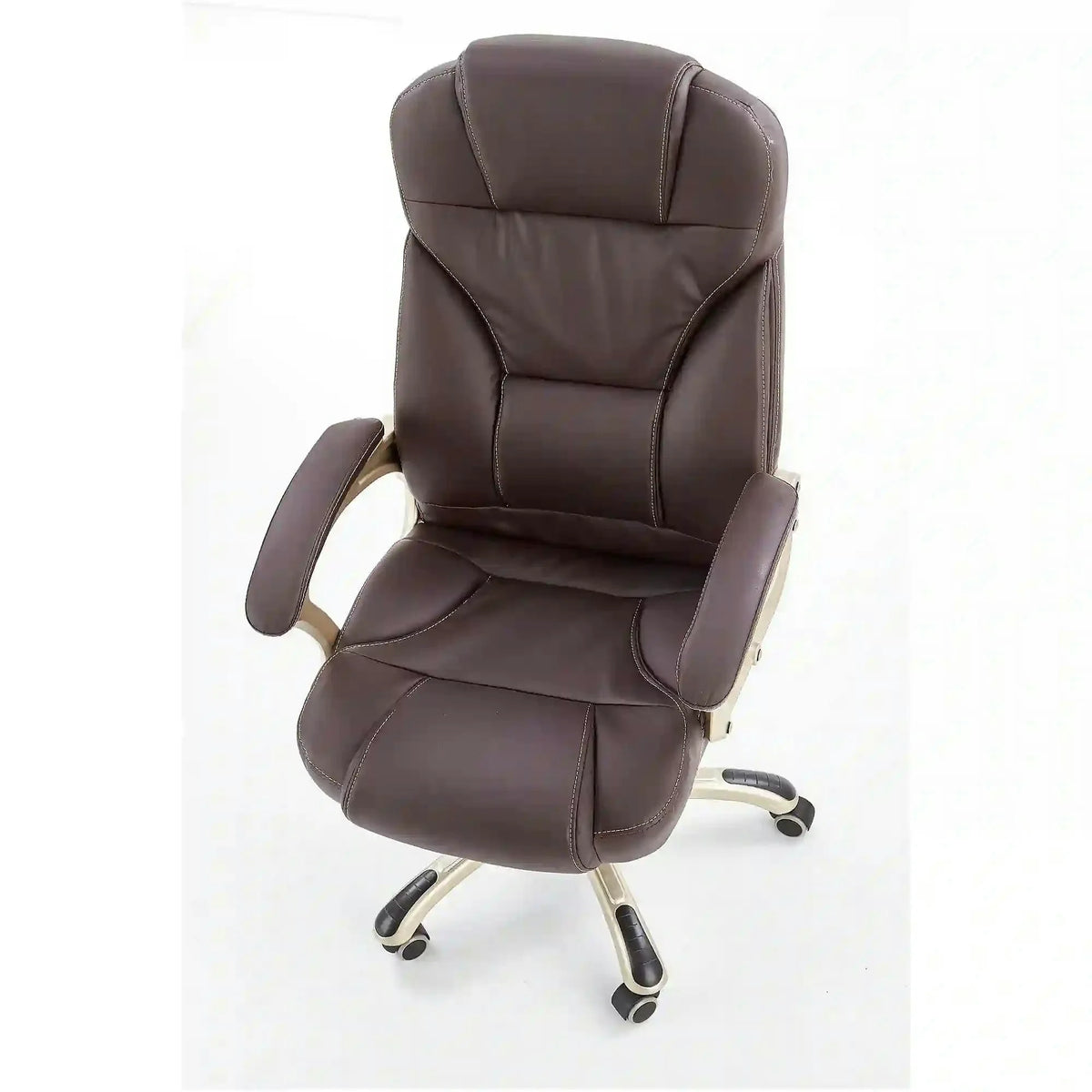 Scaun de birou DESMOND, maro inchis, piele ecologica, 67x70x112/119 cm
