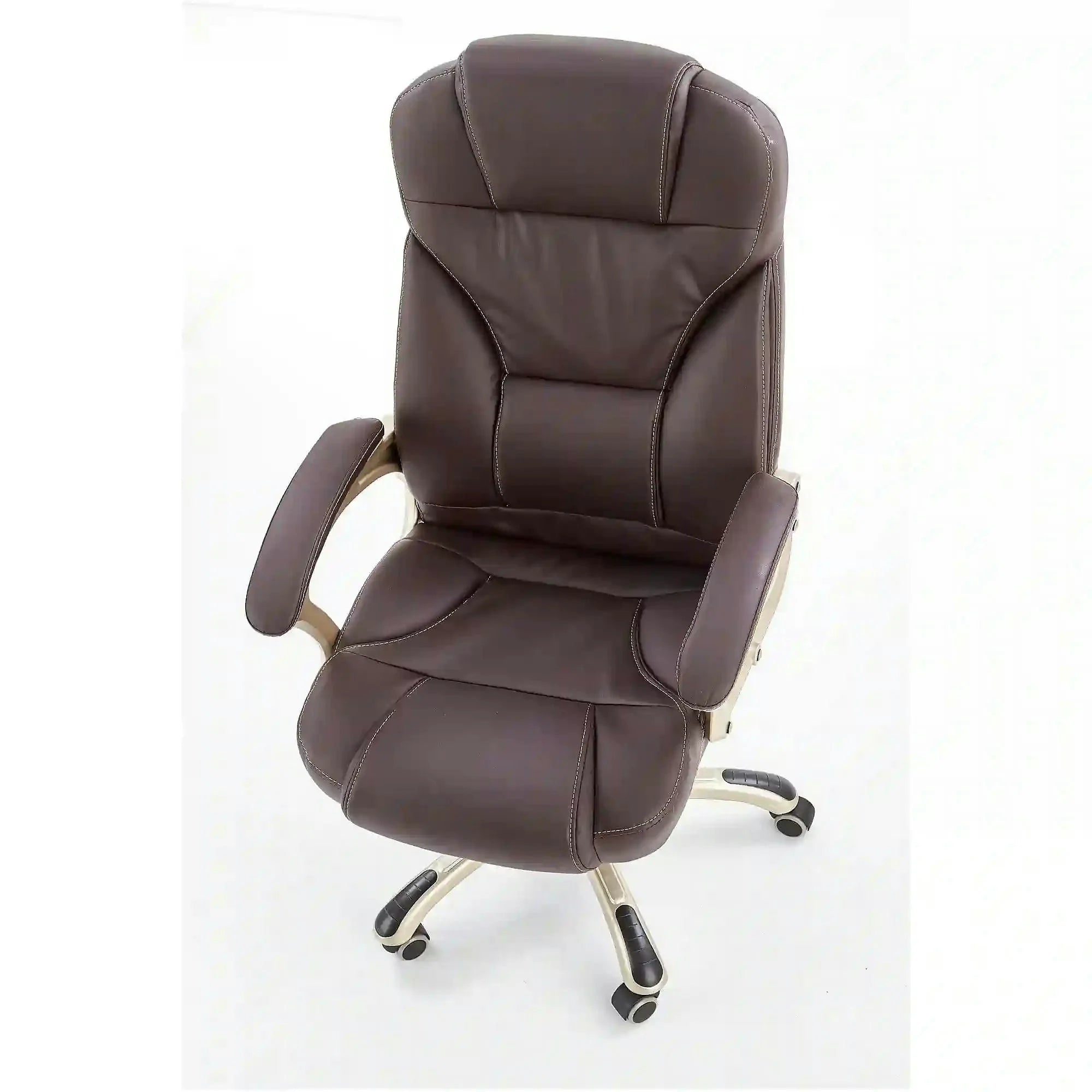 Scaun de birou DESMOND, maro inchis, piele ecologica, 67x70x112/119 cm