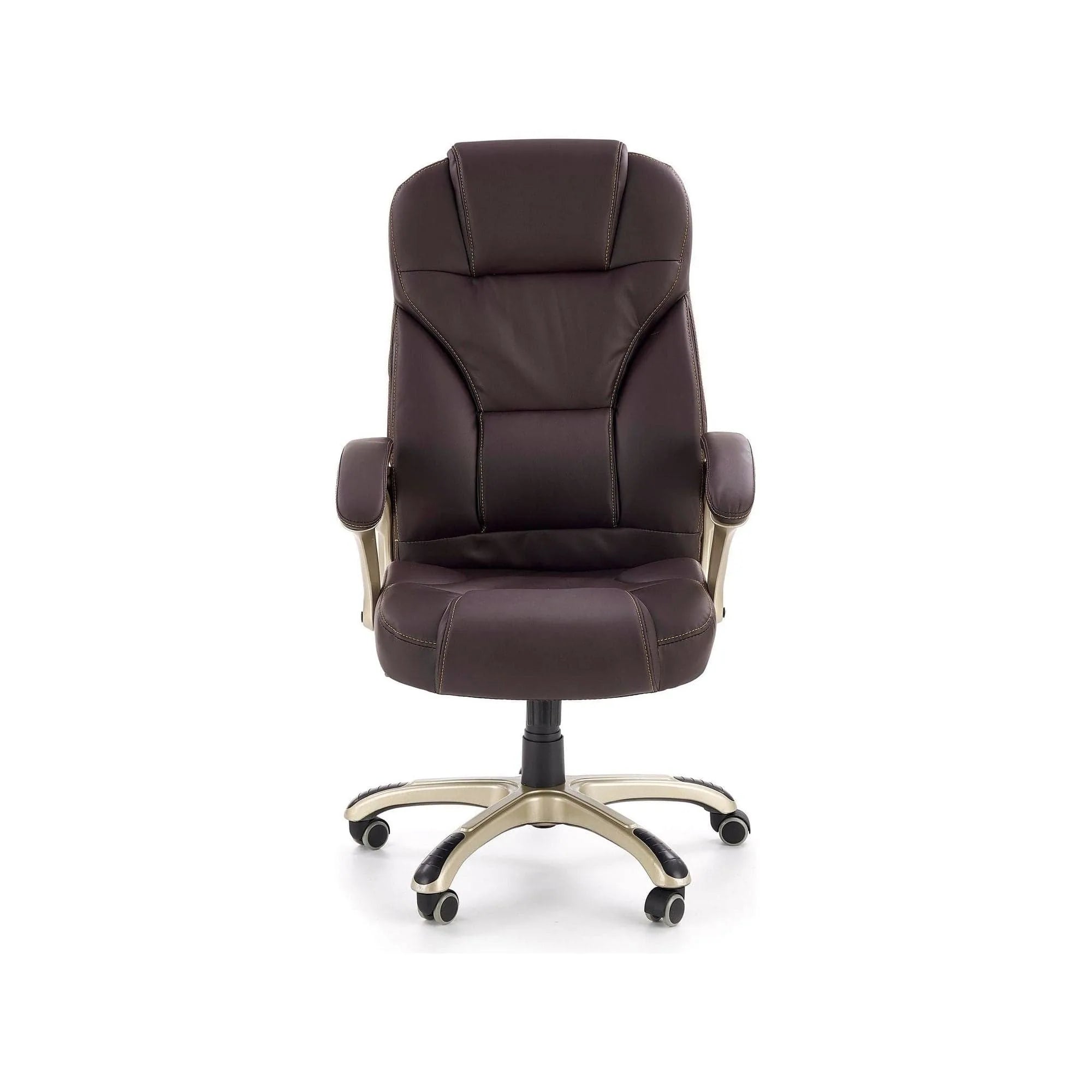 Scaun de birou DESMOND, maro inchis, piele ecologica, 67x70x112/119 cm