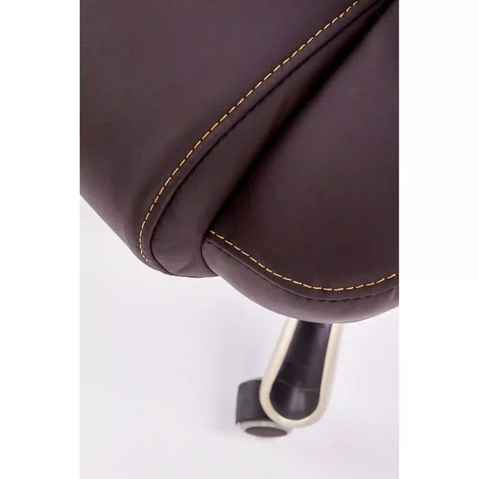 Scaun de birou DESMOND, maro inchis, piele ecologica, 67x70x112/119 cm