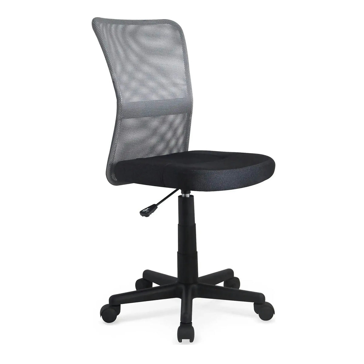 Scaun de birou DINGO, gri/negru, stofa mesh, 41x56x86/98 cm