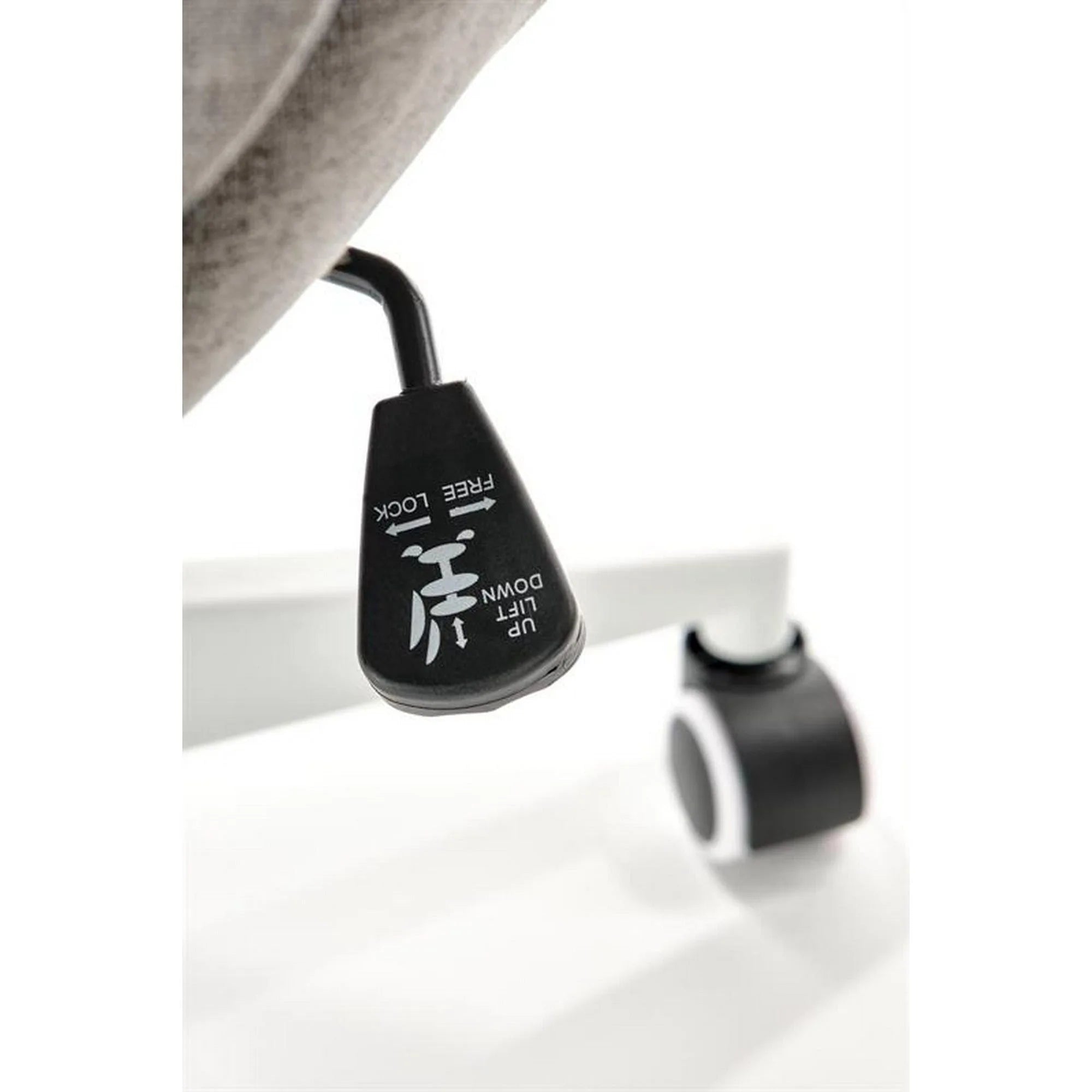 Scaun de birou FALCAO, gri/alb, stofa clasica, 54x58x101/111 cm