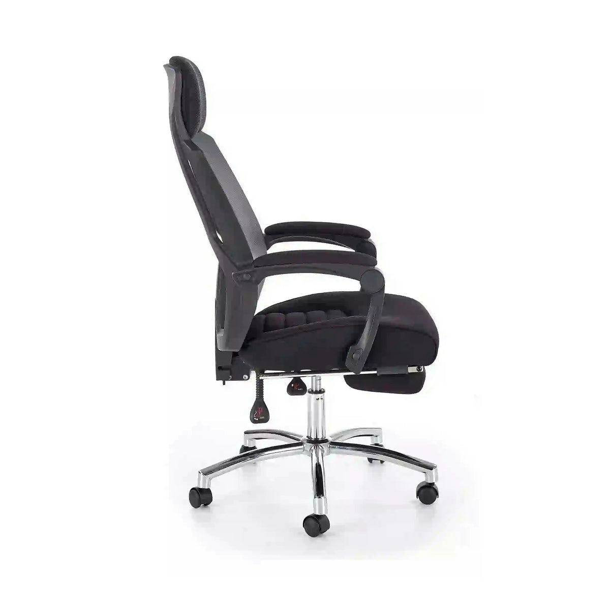 Scaun de birou FREEMAN, negru/crom, stofa/plasa/metal, 61x60x116/123 cm