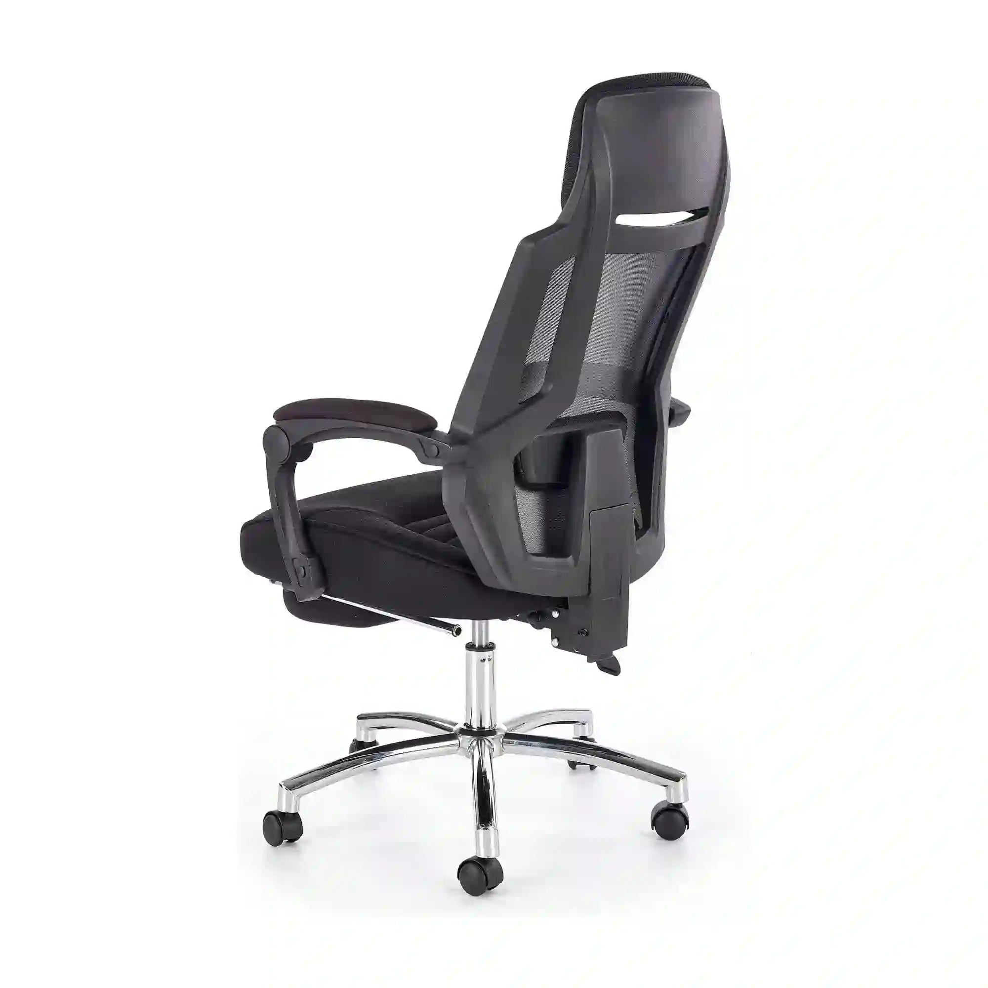 Scaun de birou FREEMAN, negru/crom, stofa/plasa/metal, 61x60x116/123 cm