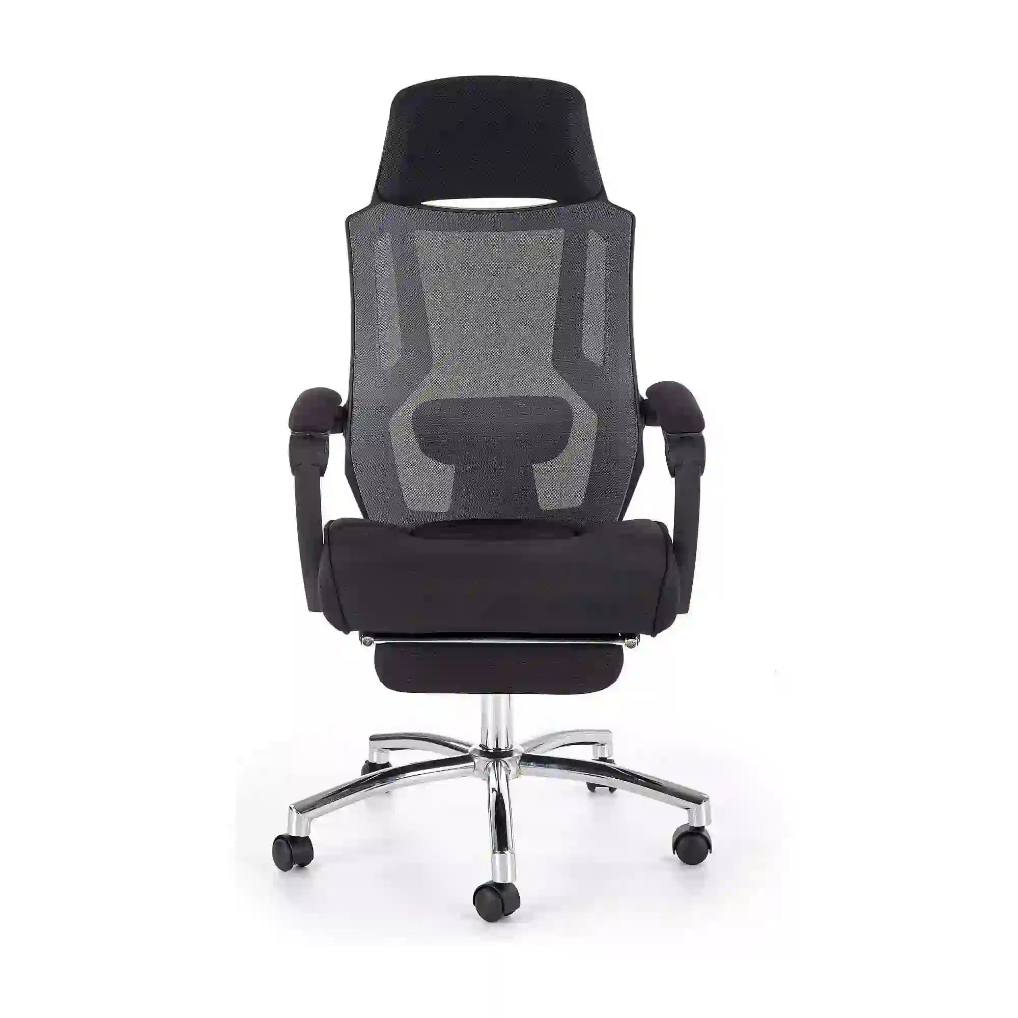 Scaun de birou FREEMAN, negru/crom, stofa/plasa/metal, 61x60x116/123 cm