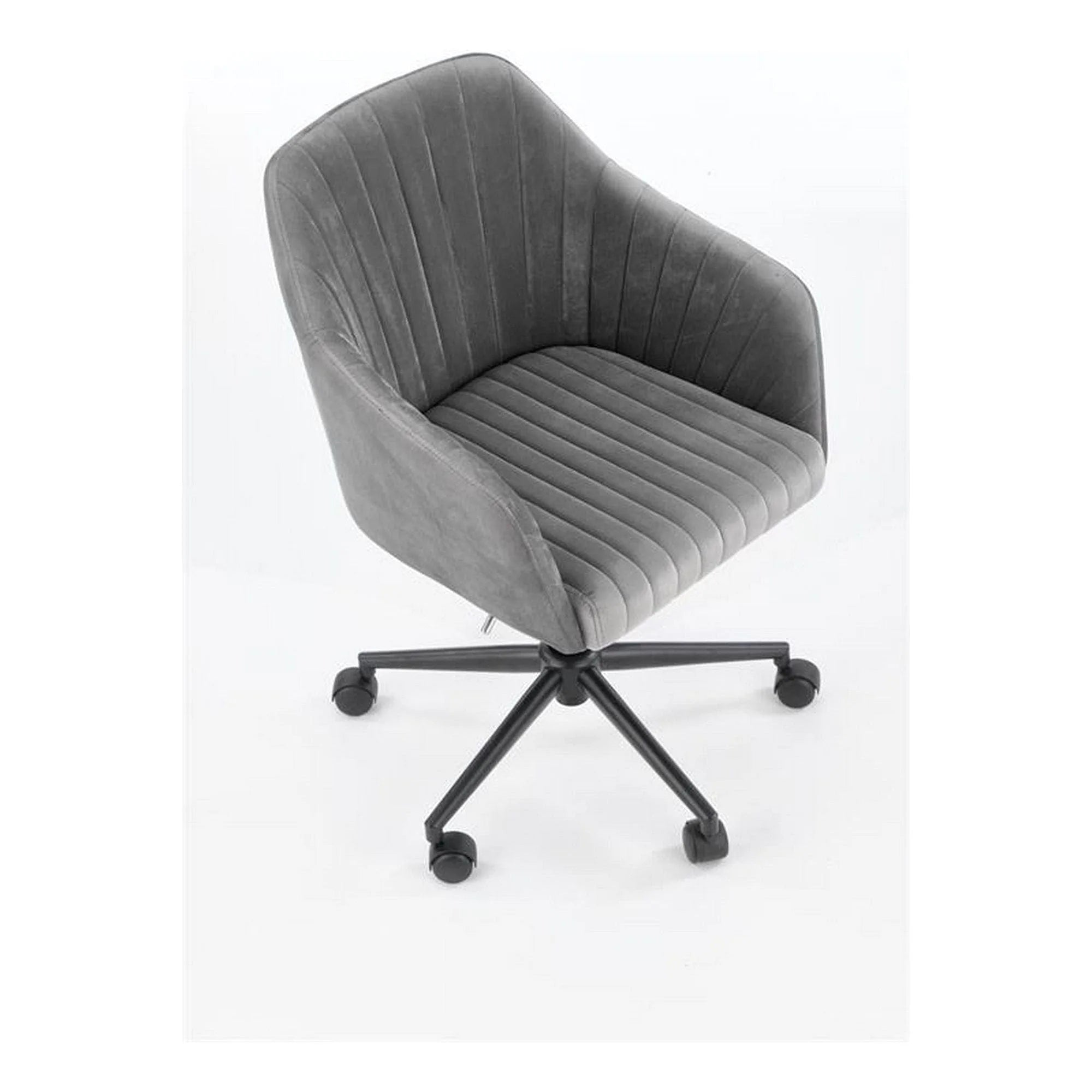 Scaun de birou FRESCO, gri, stofa catifelata, 51x54x81/91 cm