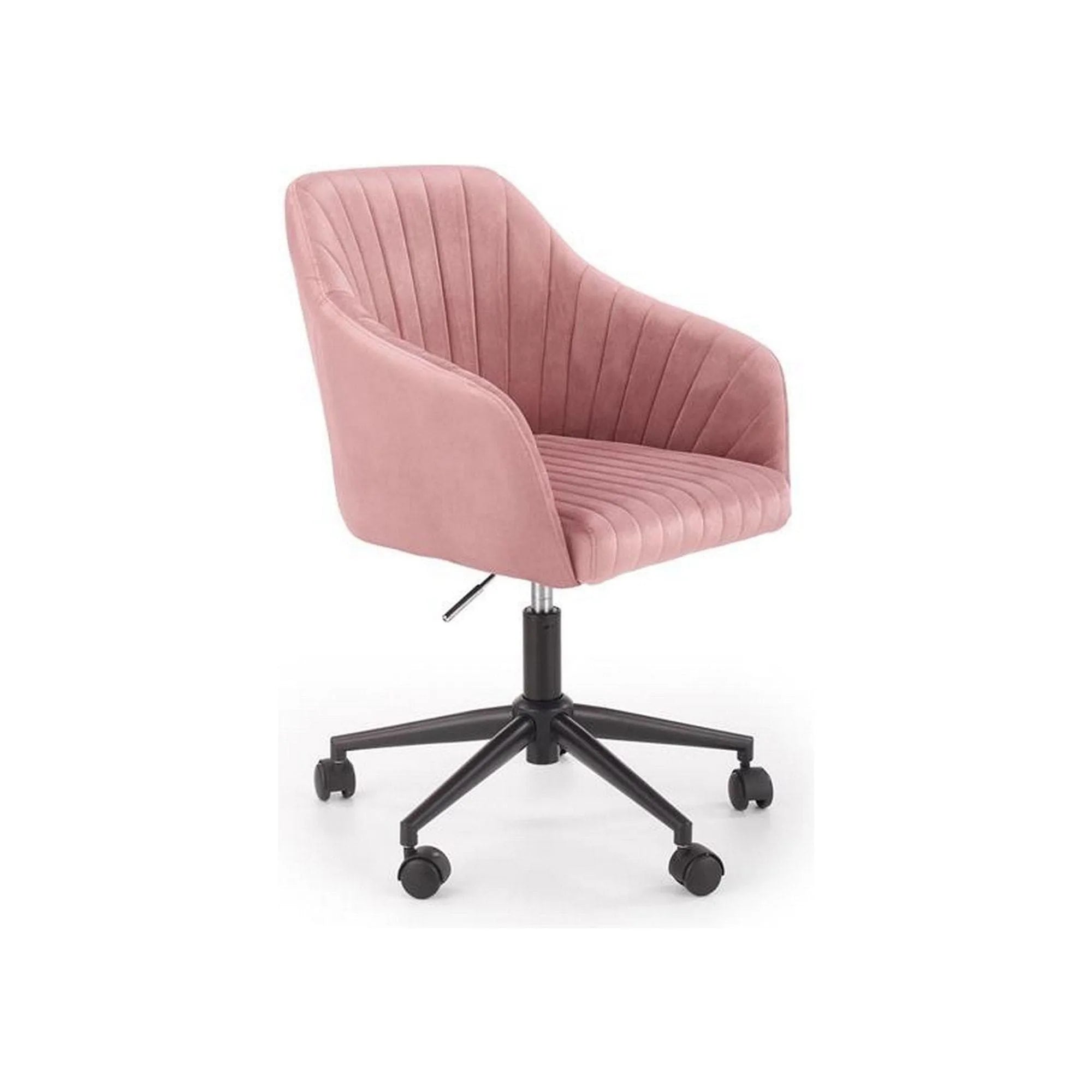 Scaun de birou FRESCO, roz, stofa catifelata, 57x55x79/89 cm