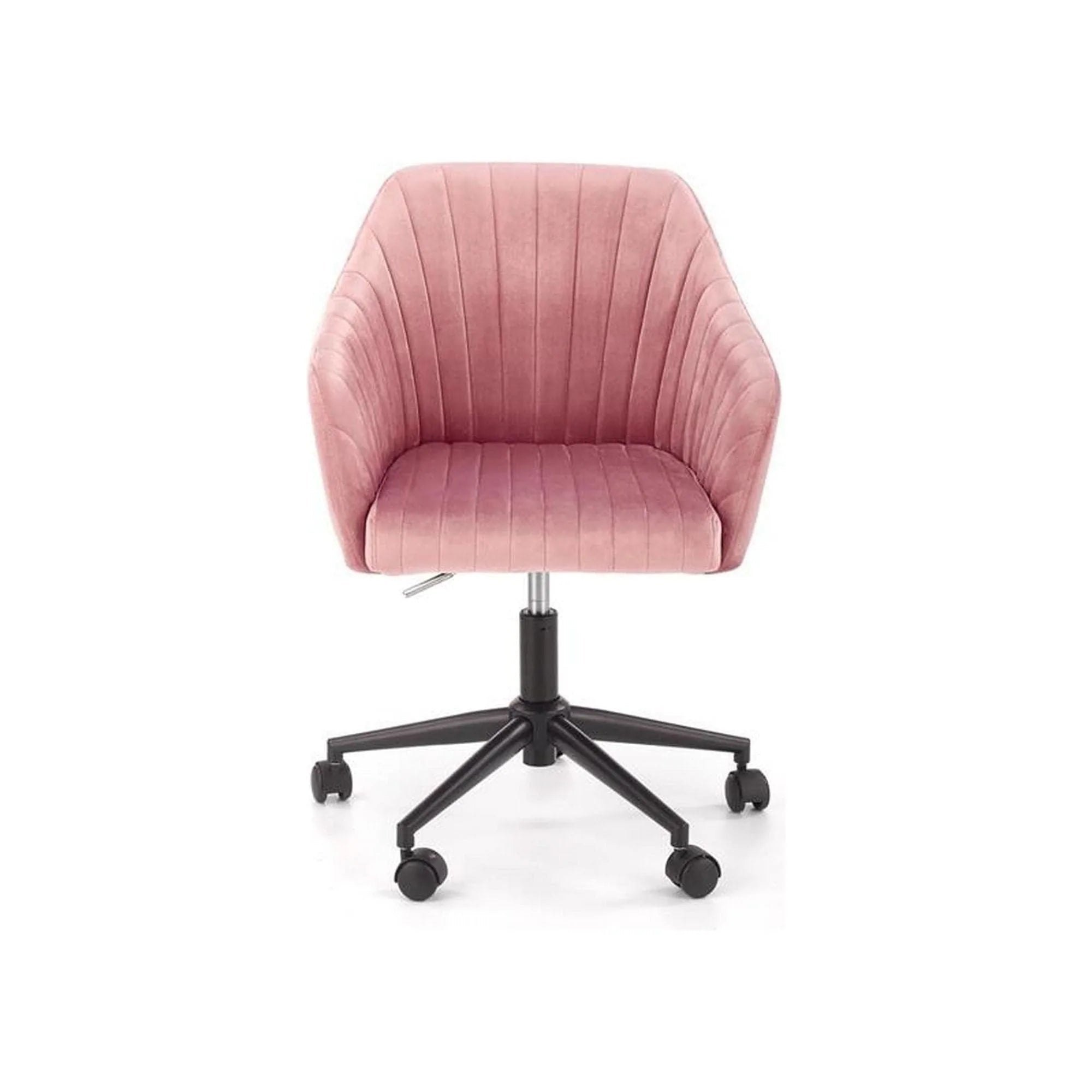 Scaun de birou FRESCO, roz, stofa catifelata, 57x55x79/89 cm