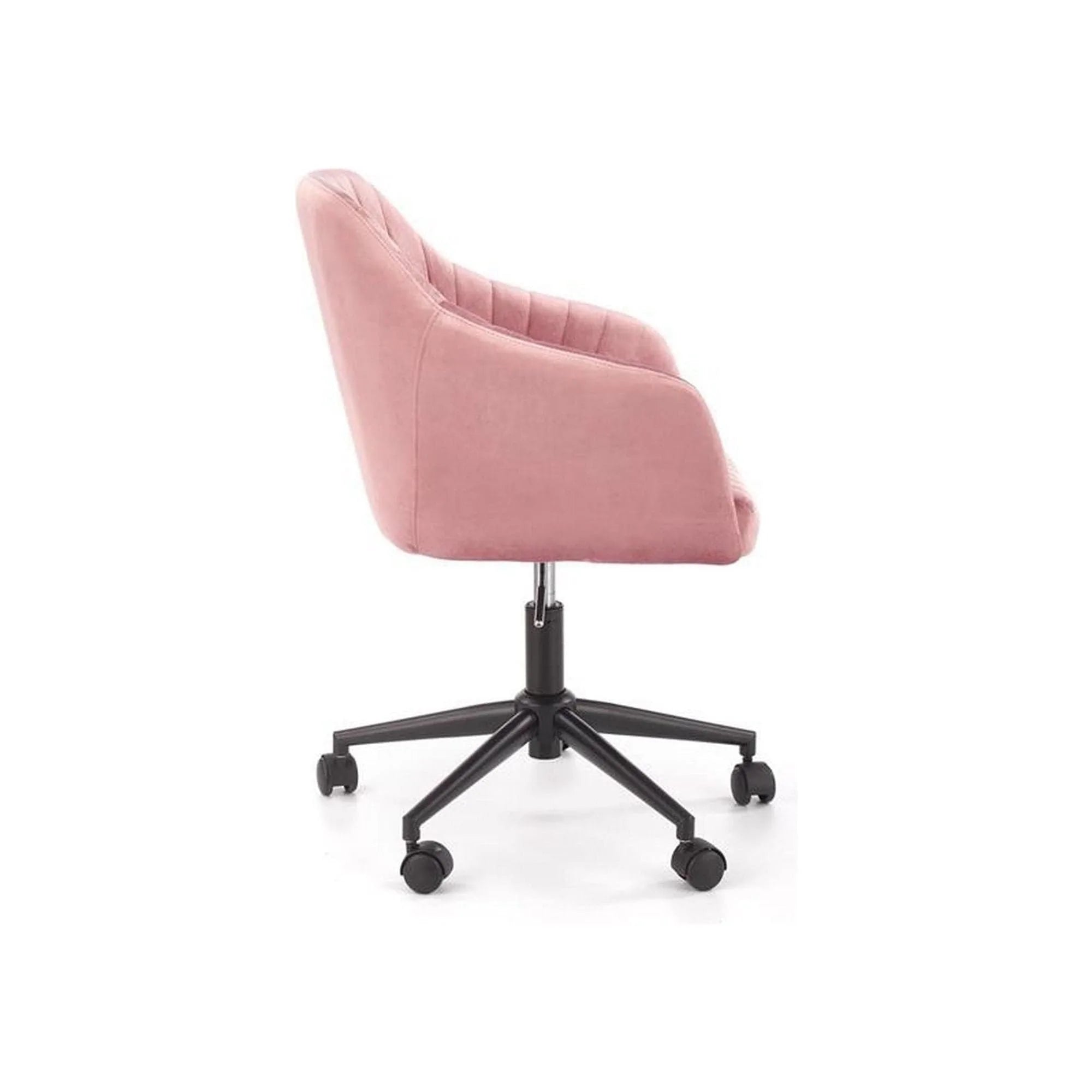 Scaun de birou FRESCO, roz, stofa catifelata, 57x55x79/89 cm