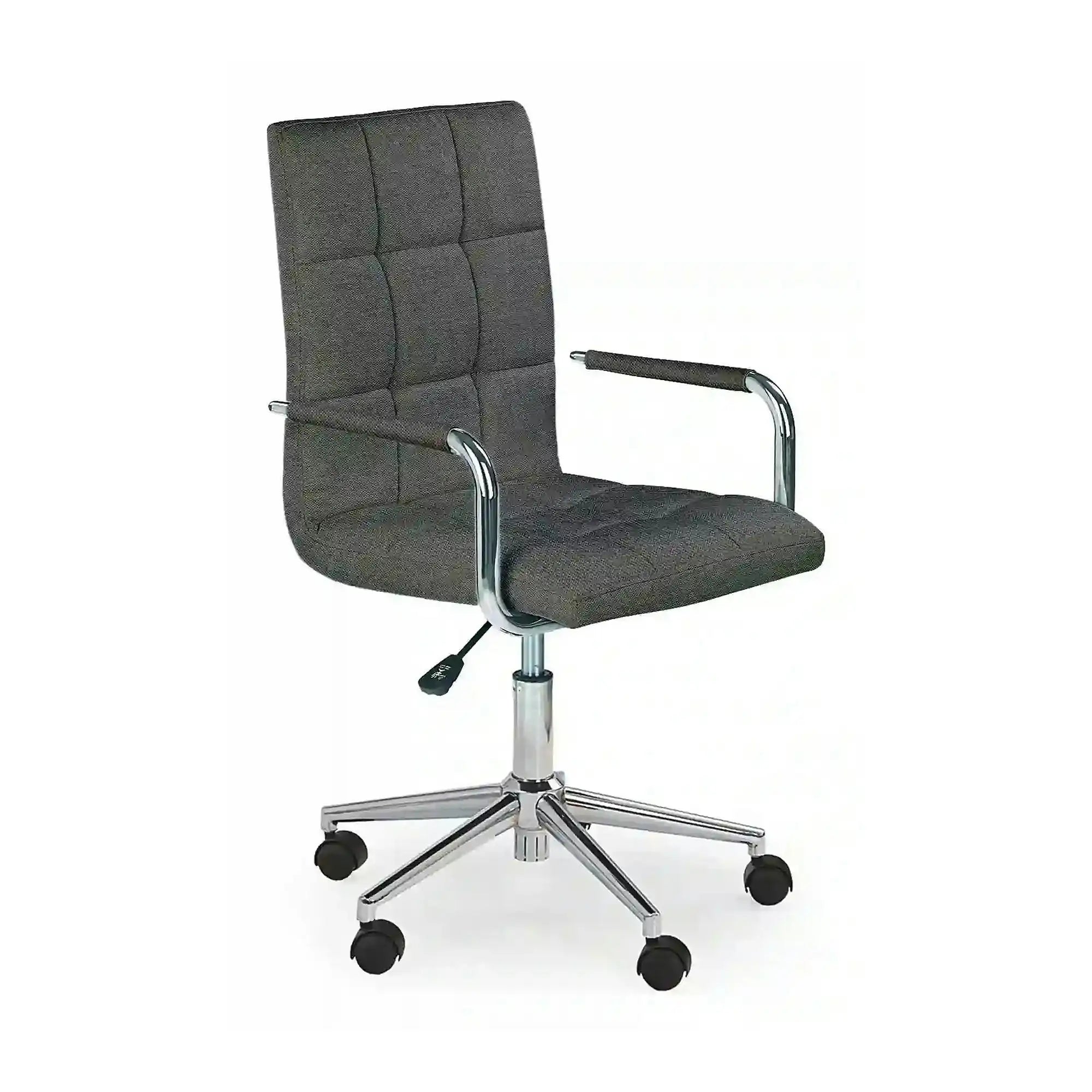 Scaun de birou GONZO 3, gri inchis/crom, stofa clasica/metal, 53x60x98/110 cm