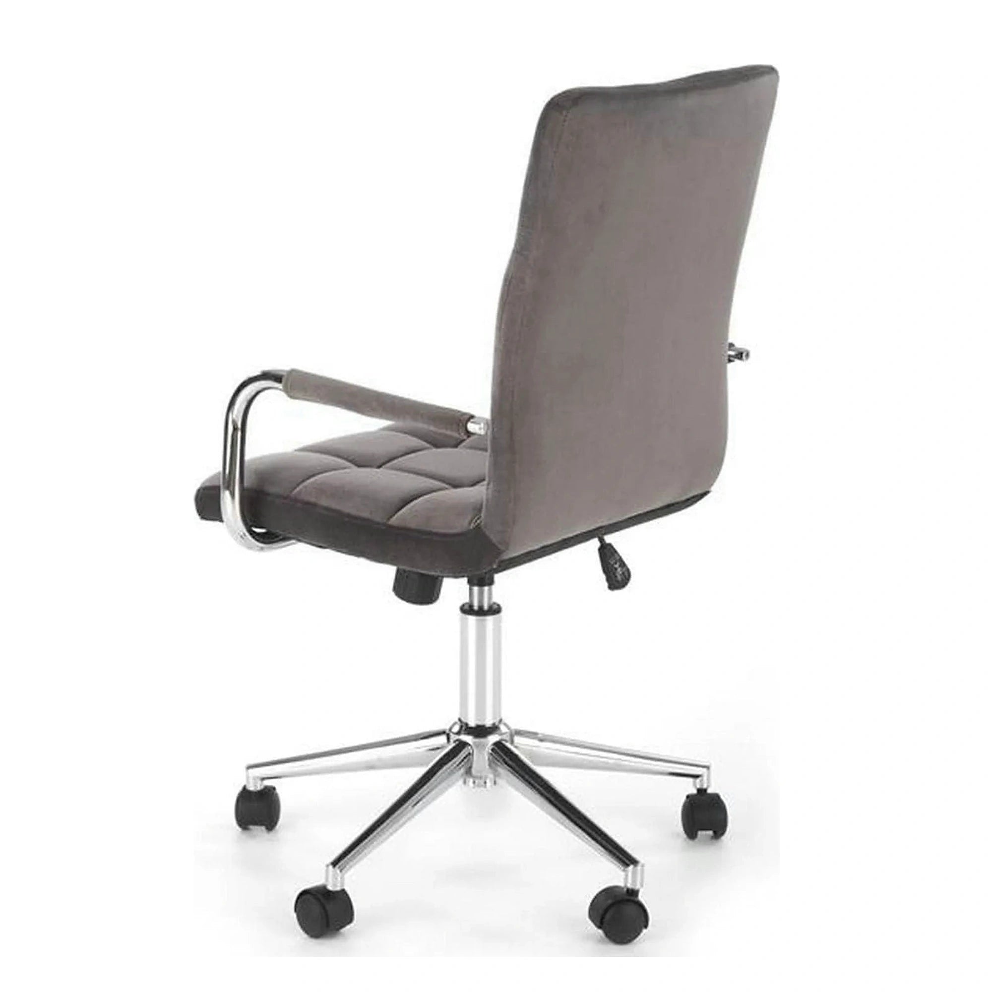 Scaun de birou GONZO 4, gri/crom, stofa catifelata/metal, 60x53x93/105 cm