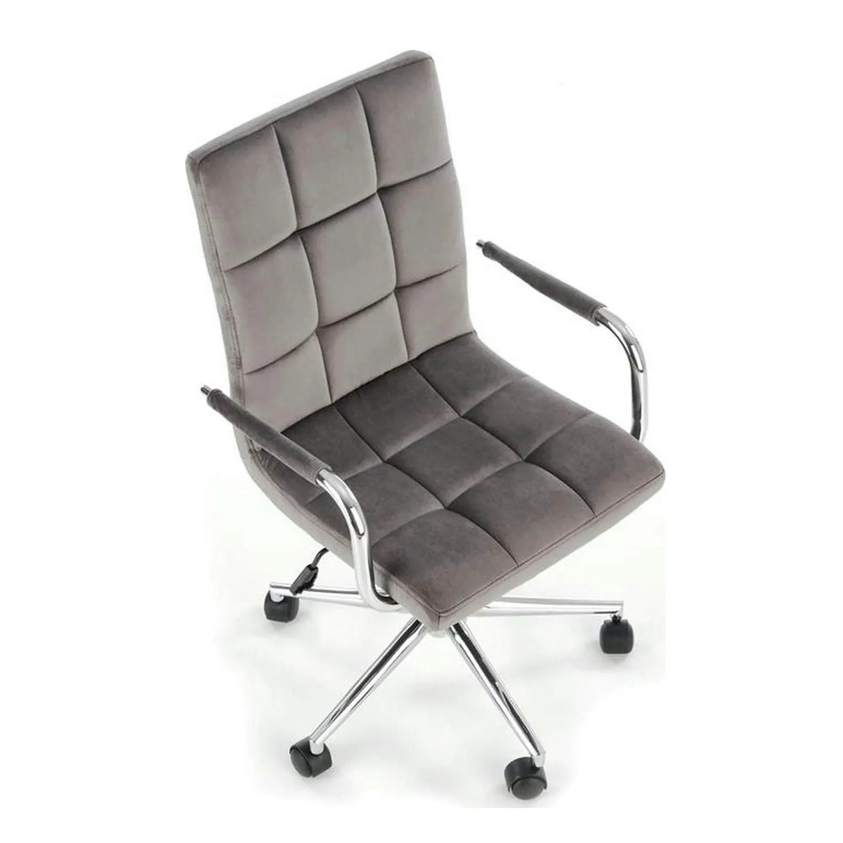Scaun de birou GONZO 4, gri/crom, stofa catifelata/metal, 60x53x93/105 cm