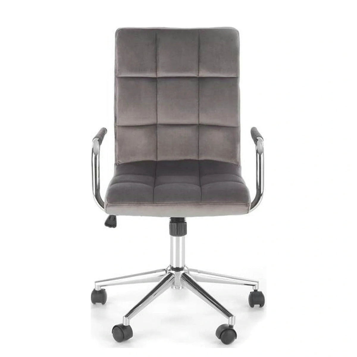 Scaun de birou GONZO 4, gri/crom, stofa catifelata/metal, 60x53x93/105 cm