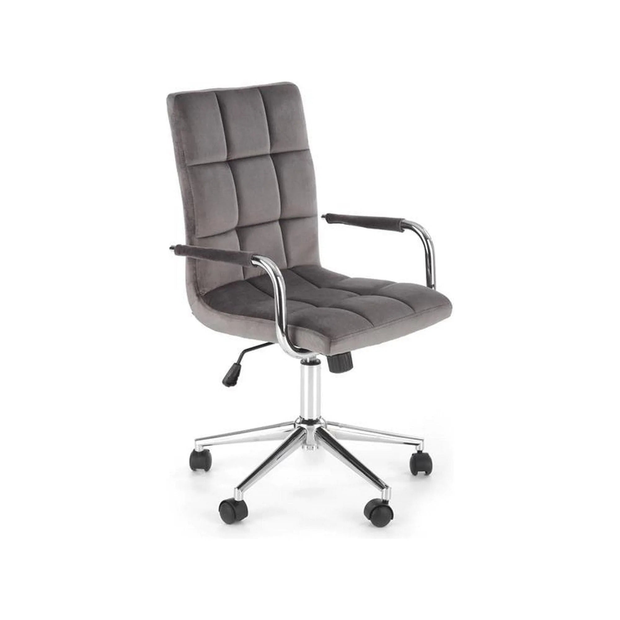 Scaun de birou GONZO 4, gri/crom, stofa catifelata/metal, 60x53x93/105 cm