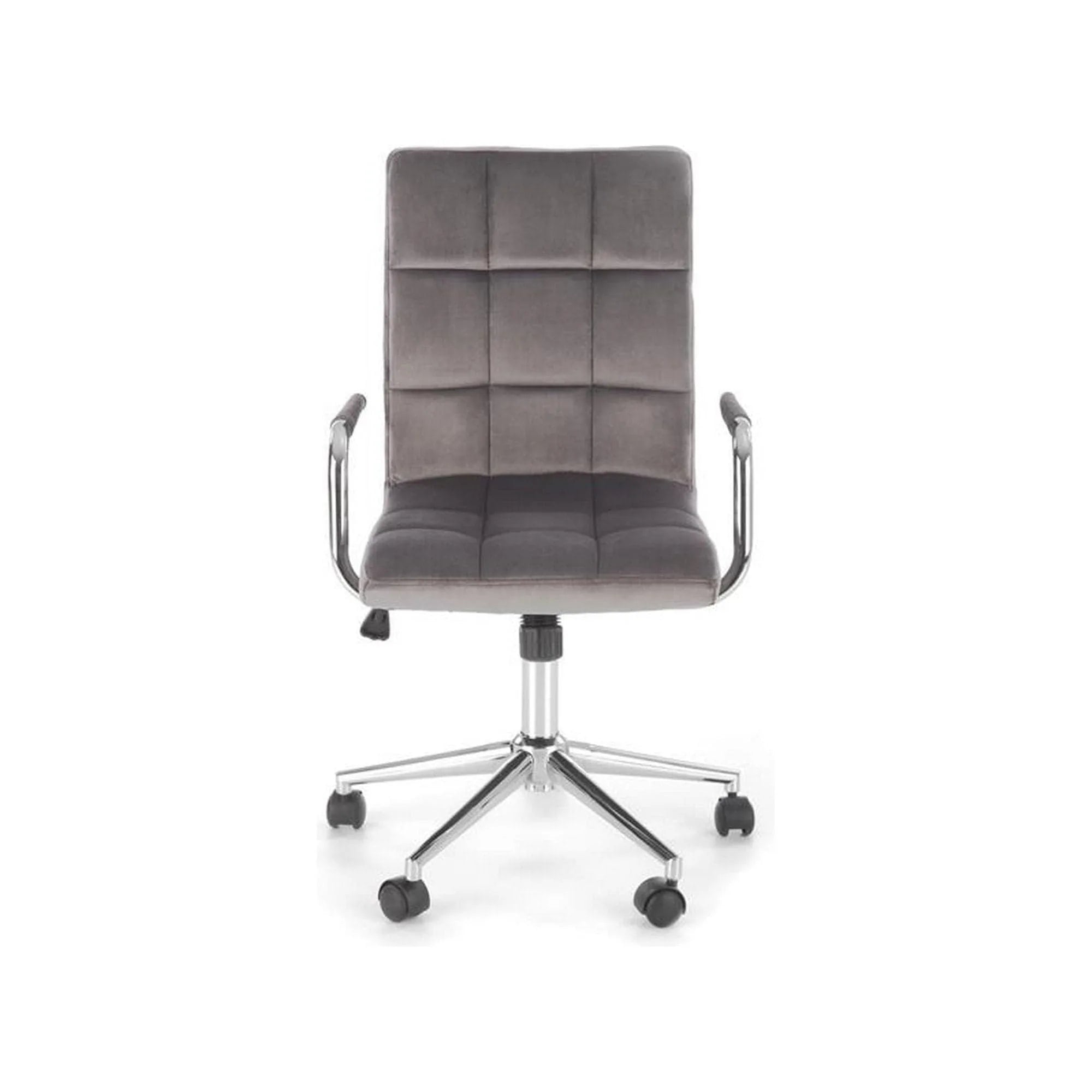 Scaun de birou GONZO 4, gri/crom, stofa catifelata/metal, 60x53x93/105 cm
