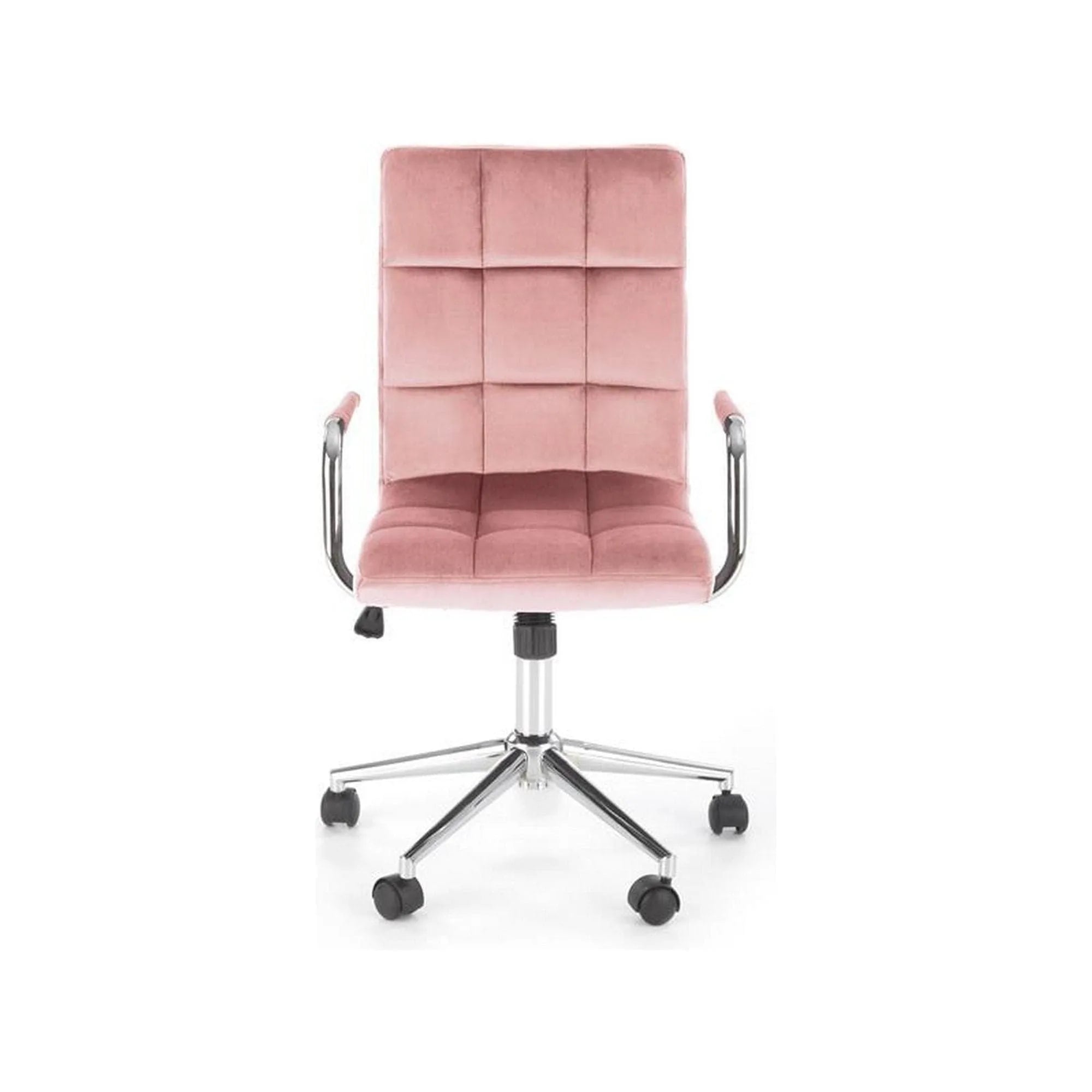 Scaun de birou GONZO 4, roz/crom, stofa catifelata/metal, 60x53x93/105 cm