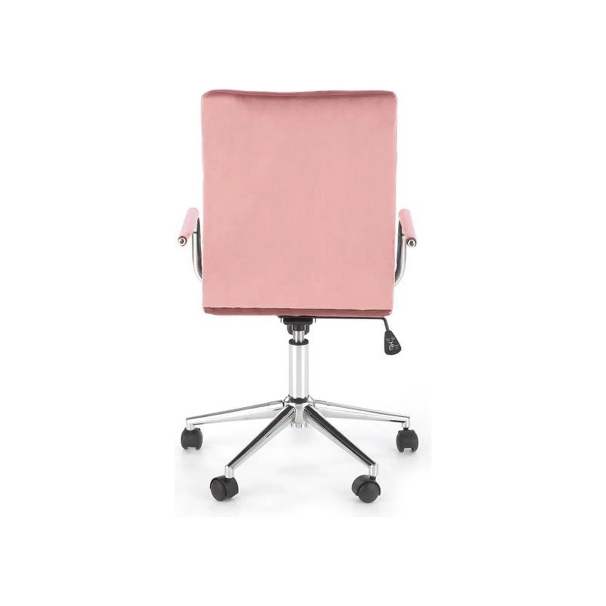 Scaun de birou GONZO 4, roz/crom, stofa catifelata/metal, 60x53x93/105 cm