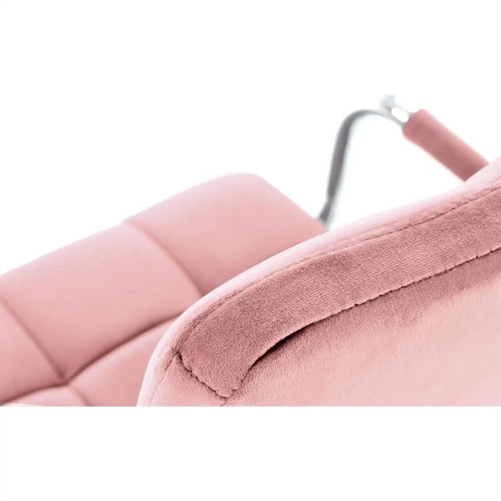 Scaun de birou GONZO 4, roz/crom, stofa catifelata/metal, 60x53x93/105 cm