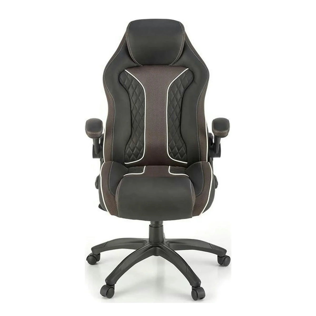 Scaun de birou HAMLET, negru/gri, piele ecologica, 65x70x117 cm
