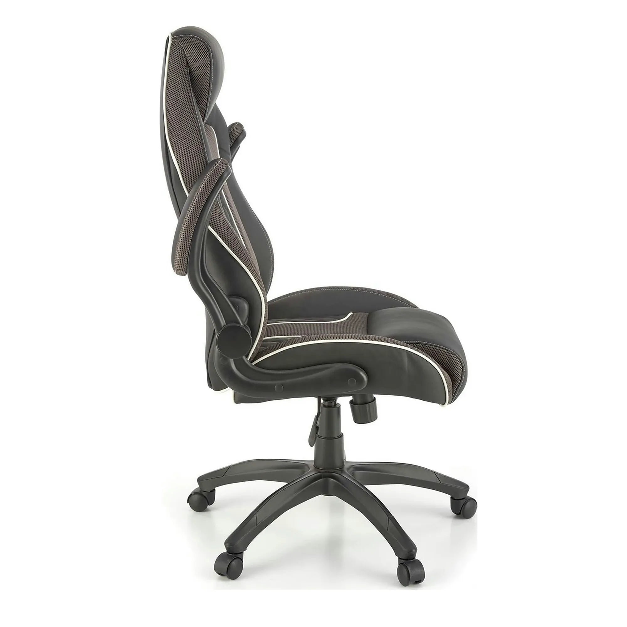 Scaun de birou HAMLET, negru/gri, piele ecologica, 65x70x117 cm