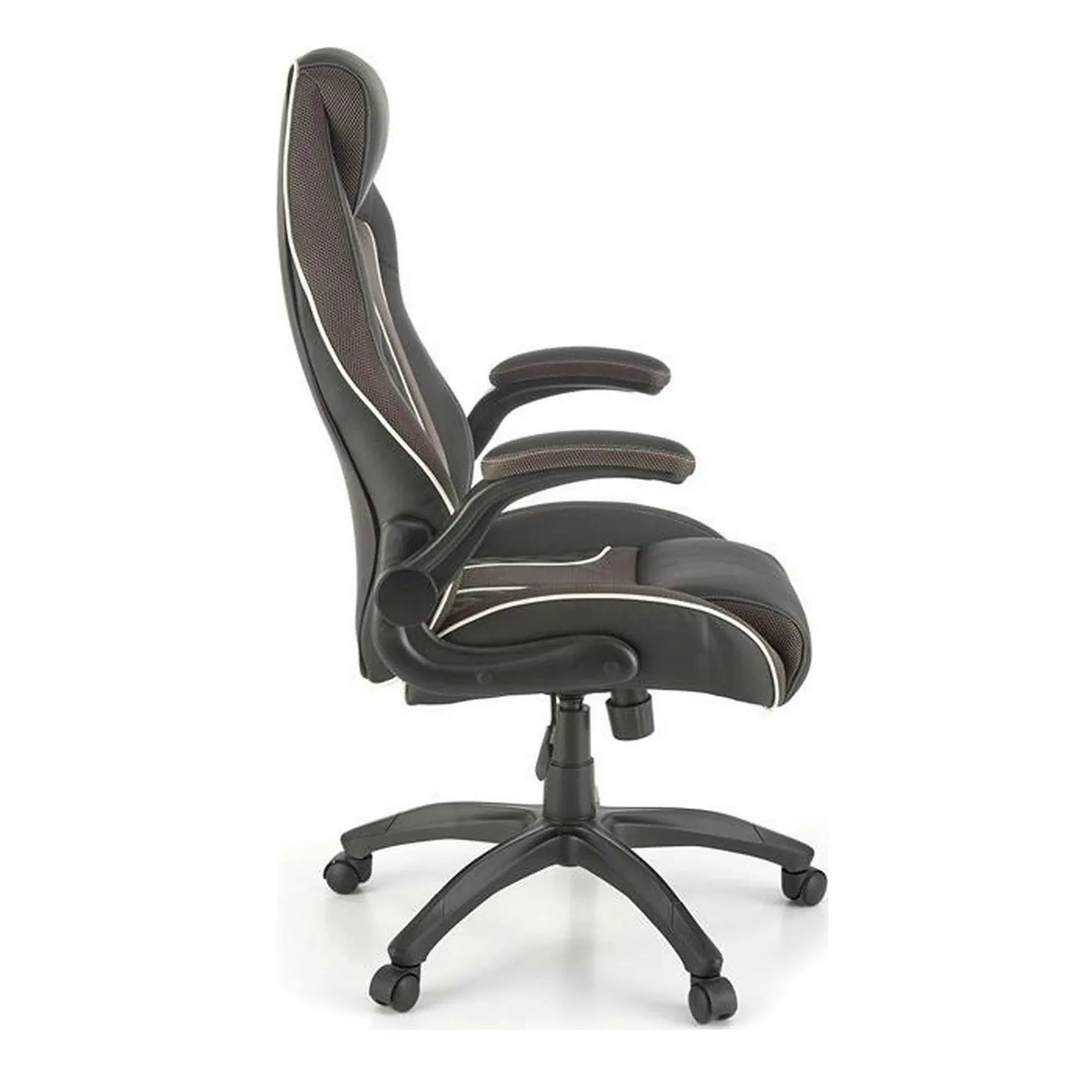 Scaun de birou HAMLET, negru/gri, piele ecologica, 65x70x117 cm