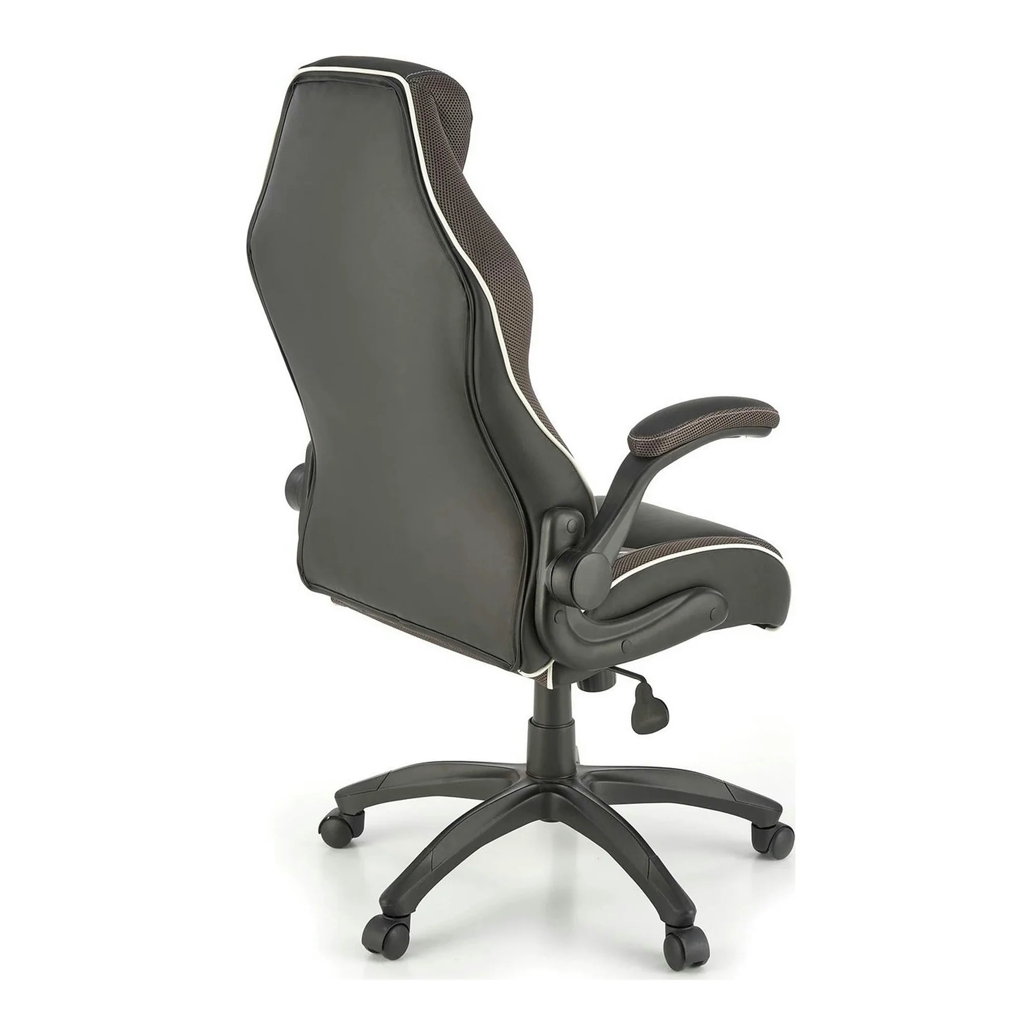 Scaun de birou HAMLET, negru/gri, piele ecologica, 65x70x117 cm