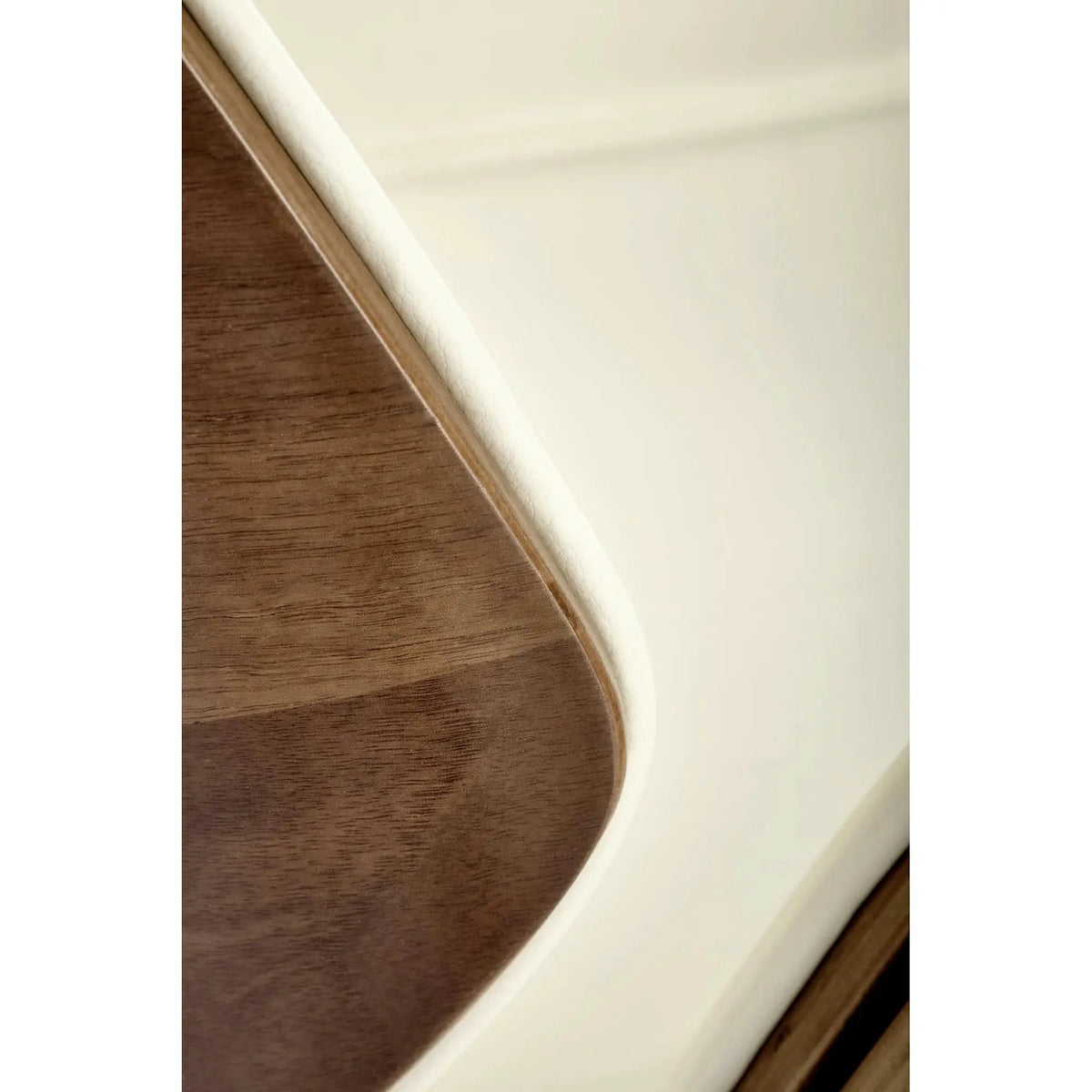 Scaun de birou IGNAZIO, crem/nuc, placaj indoit/piele ecologica, 62x70x119 cm
