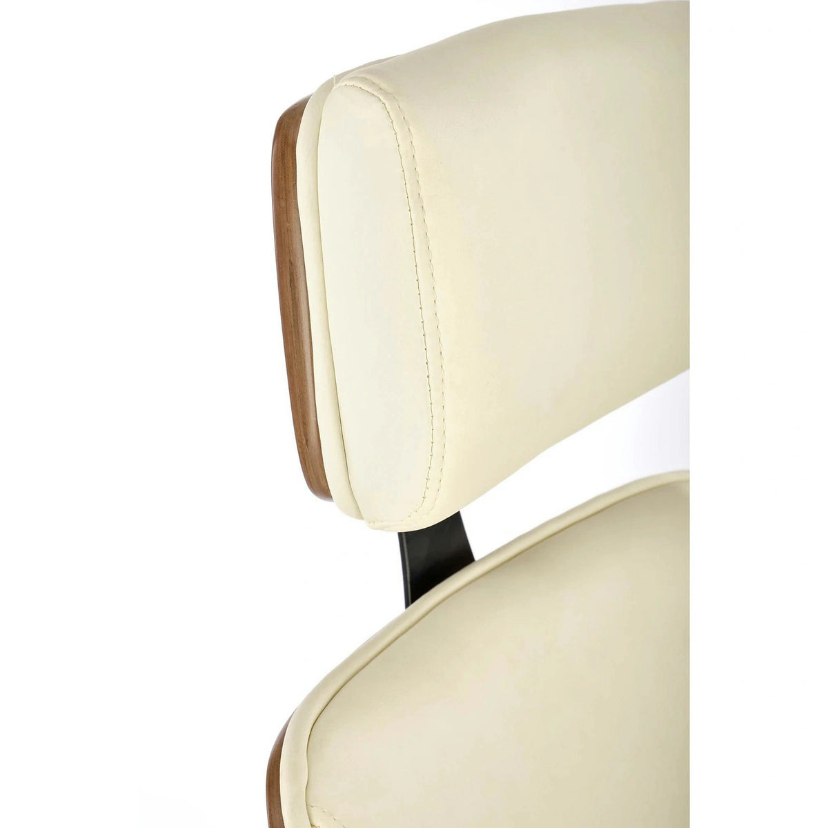 Scaun de birou IGNAZIO, crem/nuc, placaj indoit/piele ecologica, 62x70x119 cm