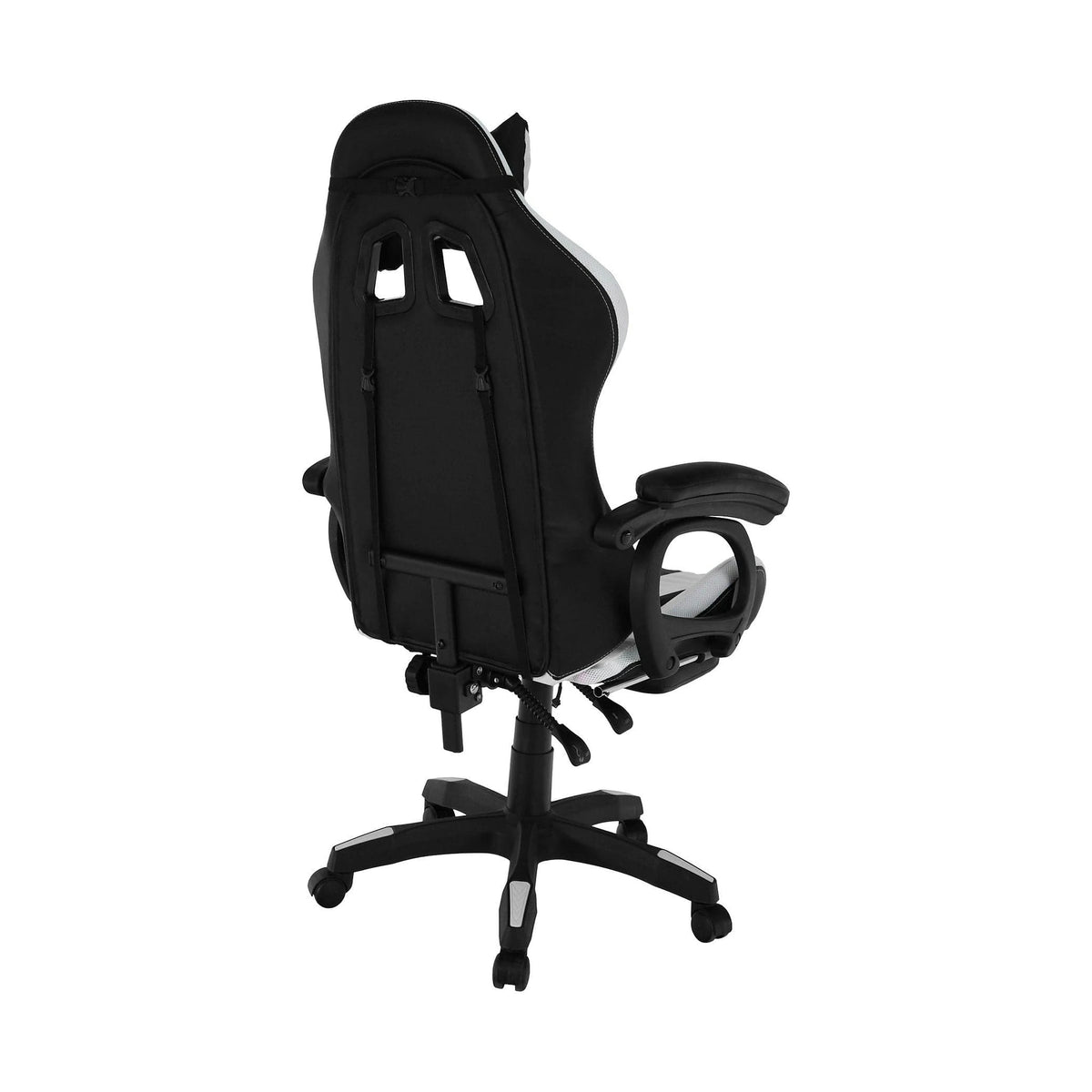 Scaun de birou JOVELA, negru/alb, piele ecologica, 65x65x114/124 cm