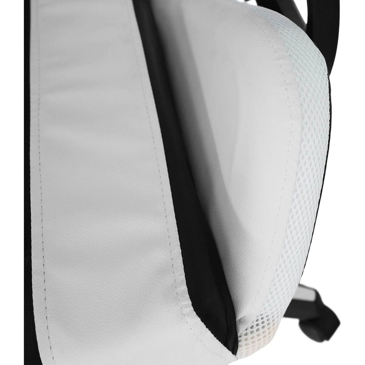 Scaun de birou JOVELA, negru/alb, piele ecologica, 65x65x114/124 cm