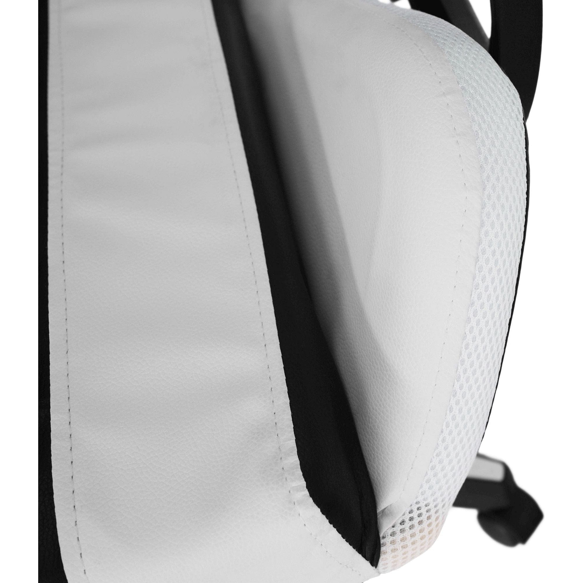 Scaun de birou JOVELA, negru/alb, piele ecologica, 65x65x114/124 cm