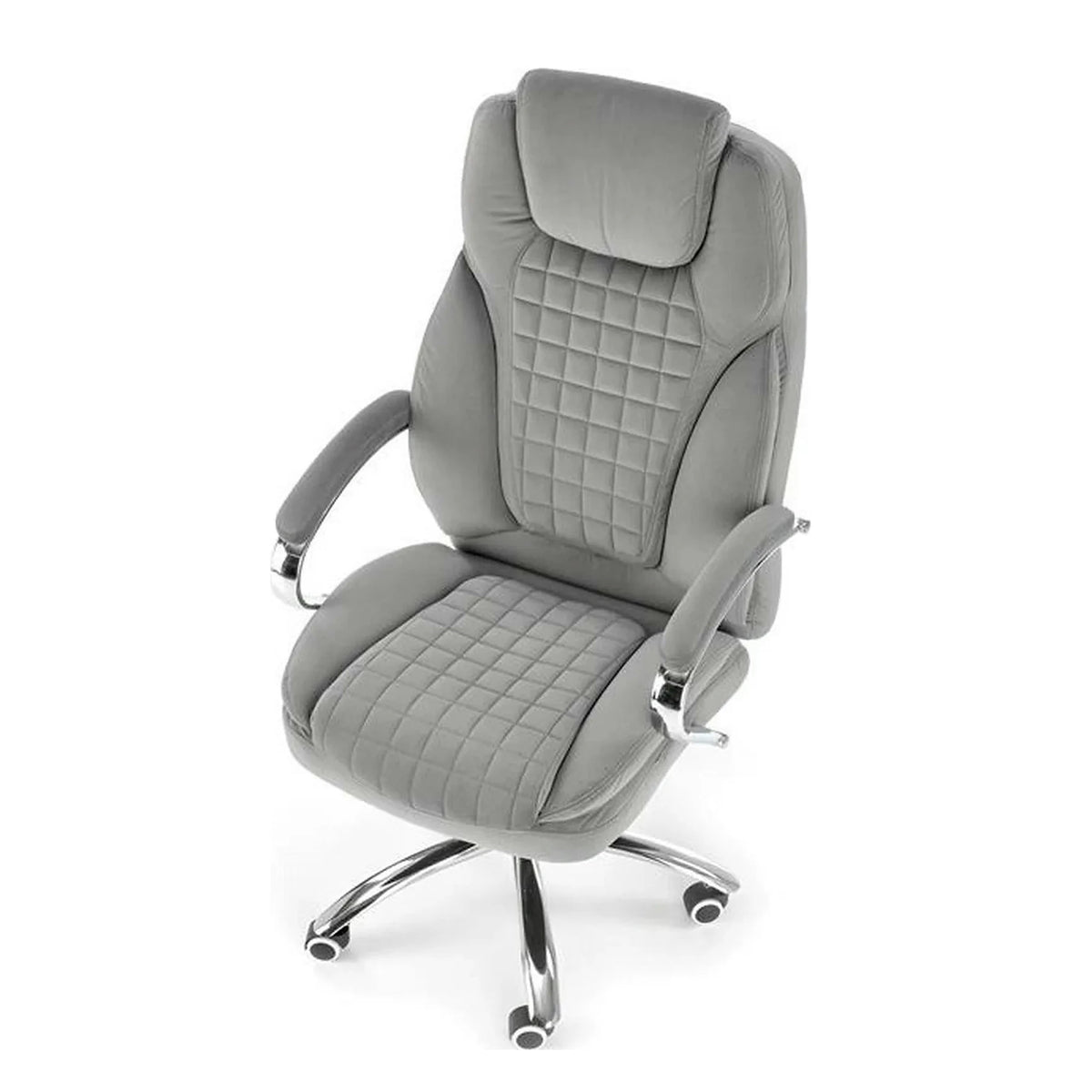 Scaun de birou KING 2, gri, stofa catifelata, mecanism TILT, 67x76x116/124 cm