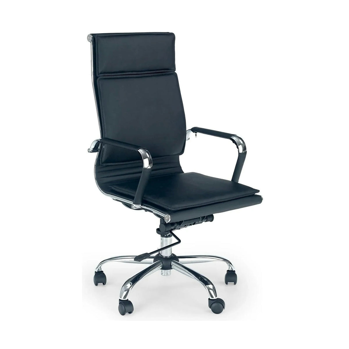 Scaun de birou MANTUS, negru, piele ecologica, 58x60x108/118 cm