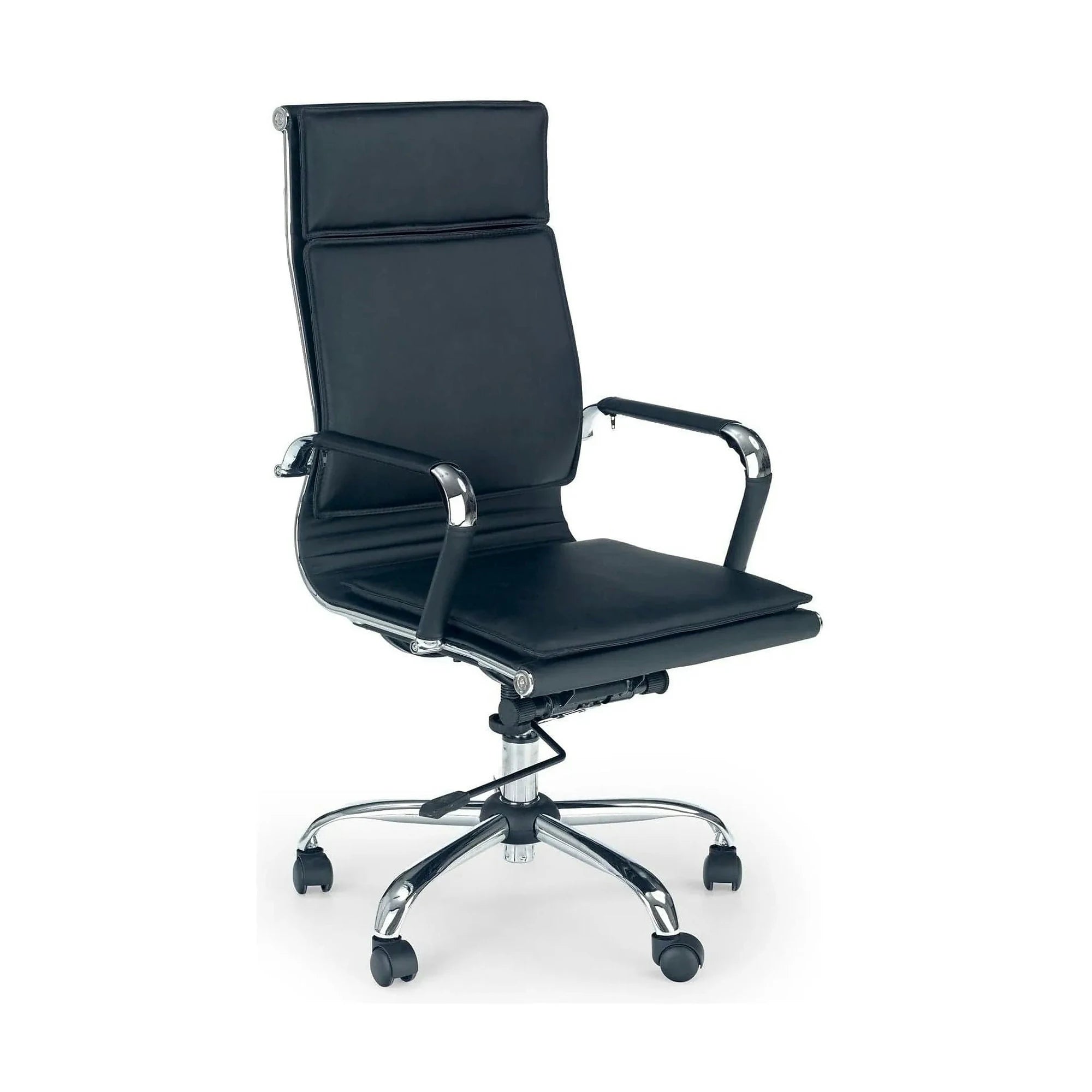 Scaun de birou MANTUS, negru, piele ecologica, 58x60x108/118 cm