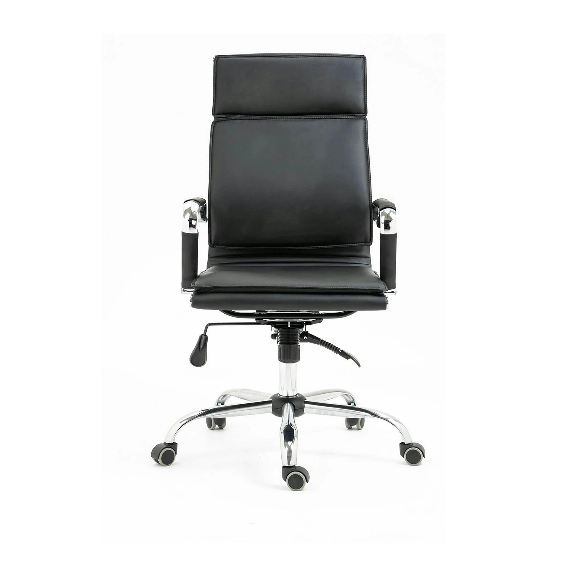 Scaun de birou MANTUS, negru, piele ecologica, 58x60x108/118 cm