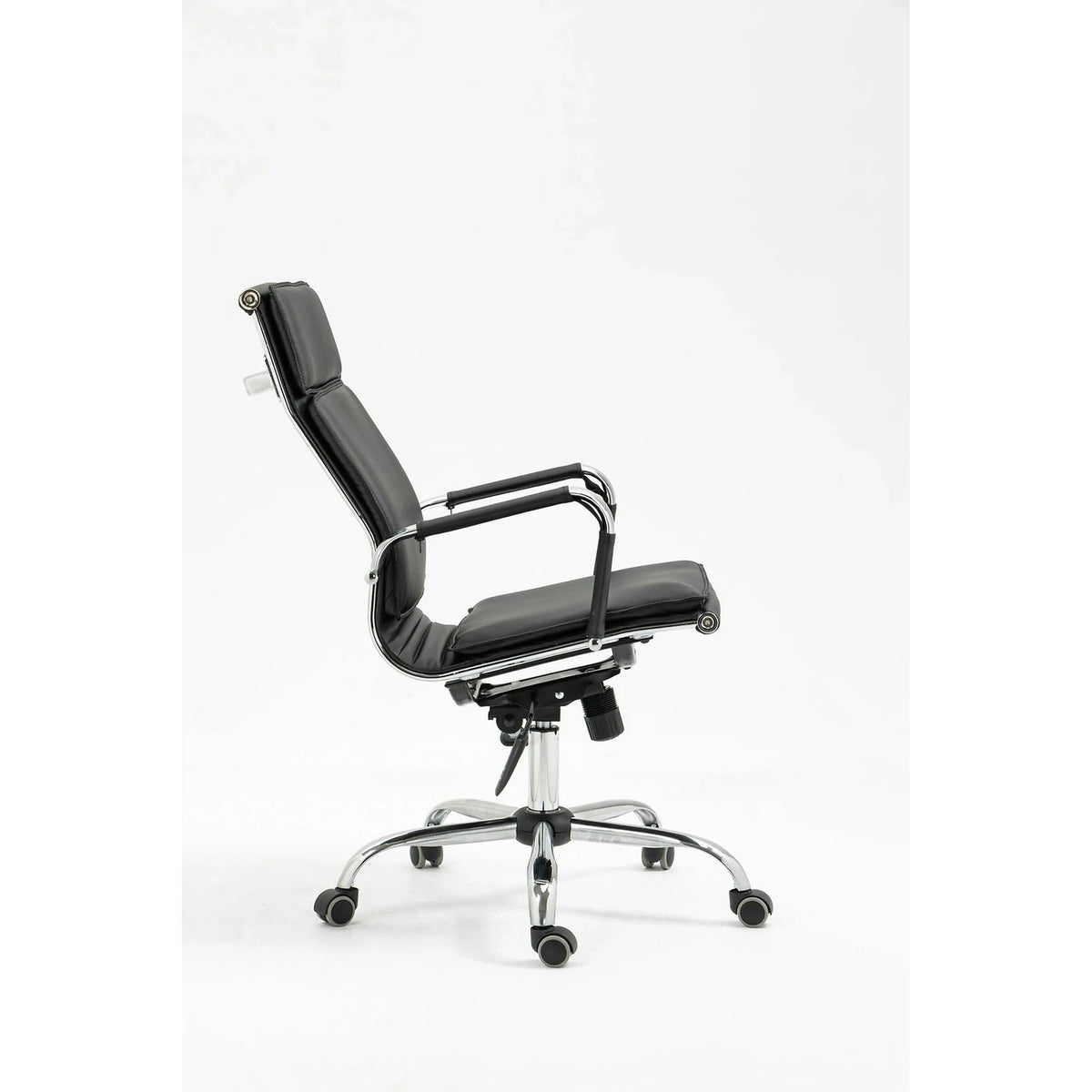 Scaun de birou MANTUS, negru, piele ecologica, 58x60x108/118 cm