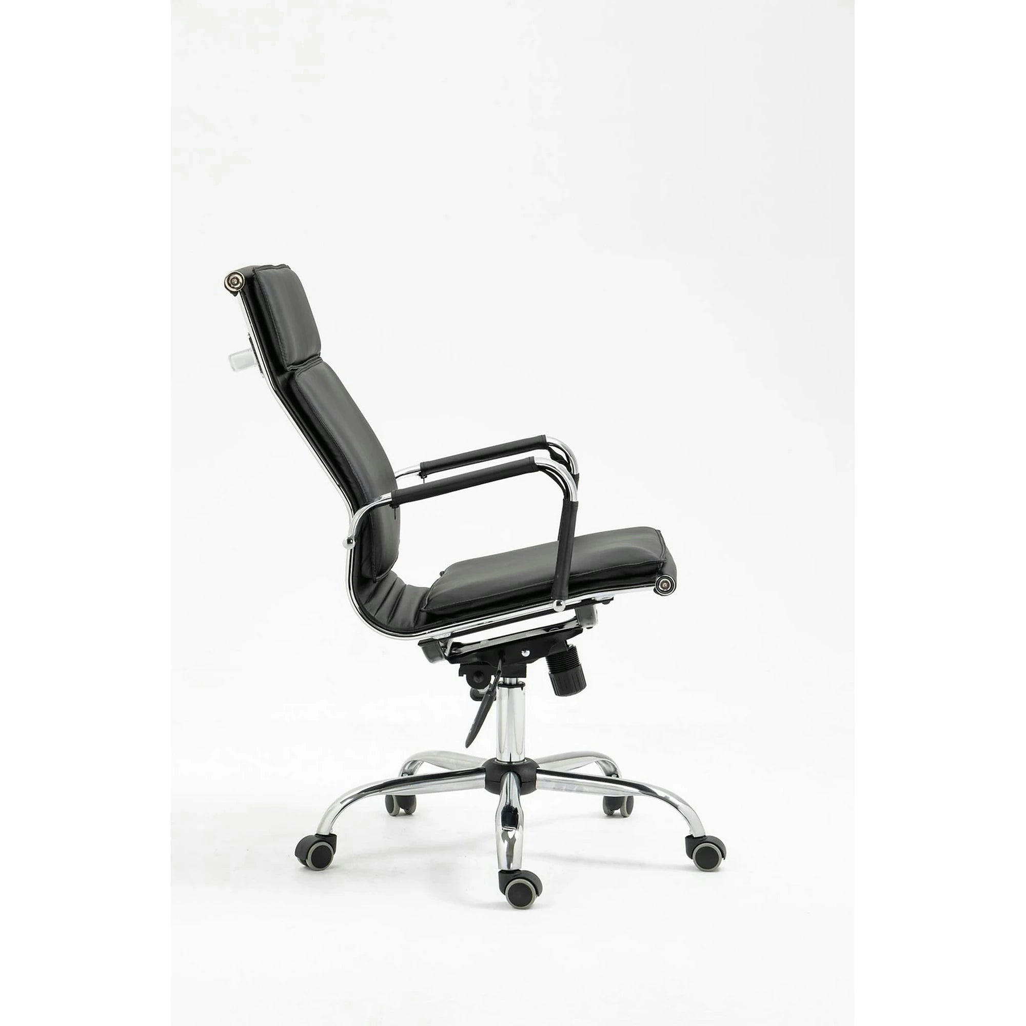 Scaun de birou MANTUS, negru, piele ecologica, 58x60x108/118 cm