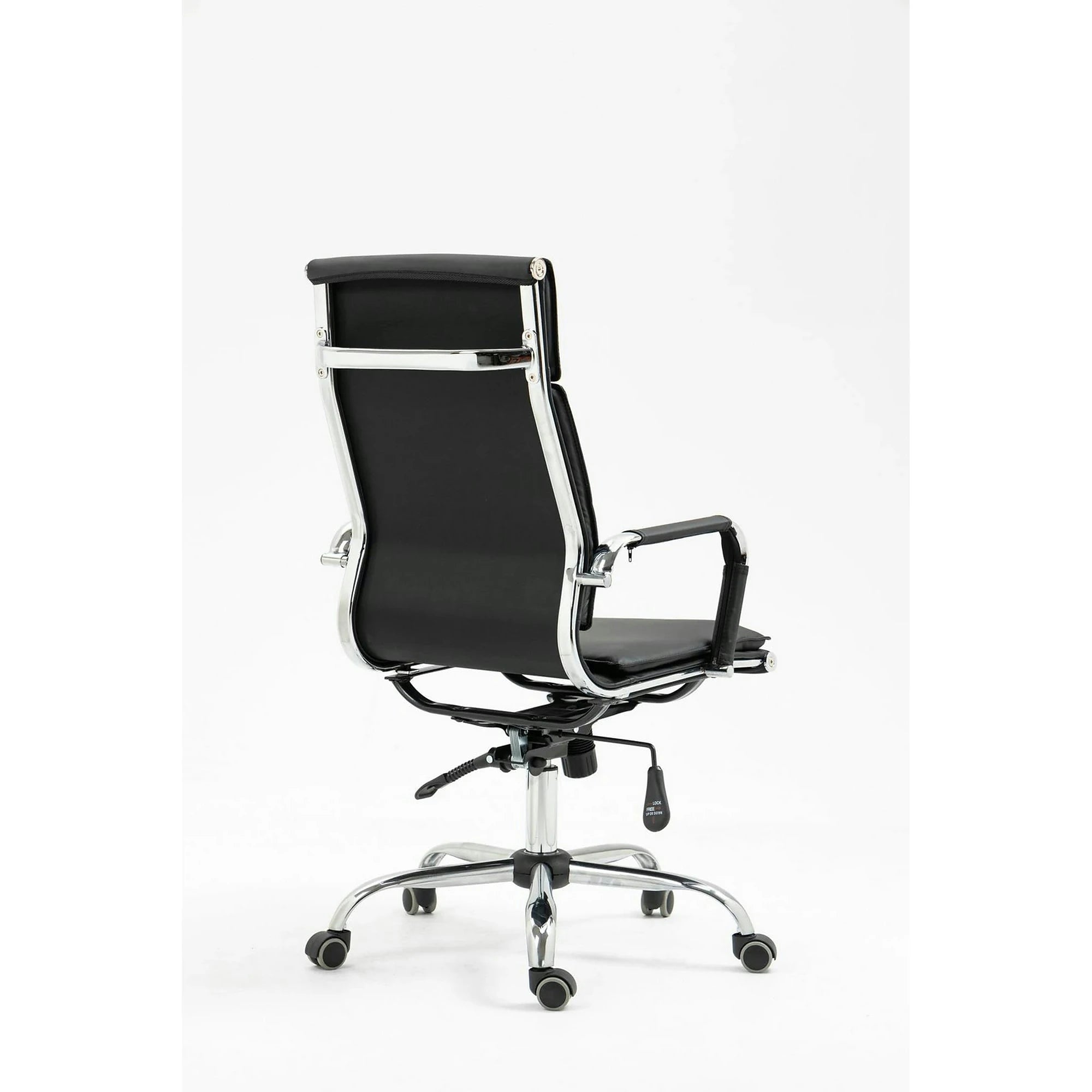 Scaun de birou MANTUS, negru, piele ecologica, 58x60x108/118 cm