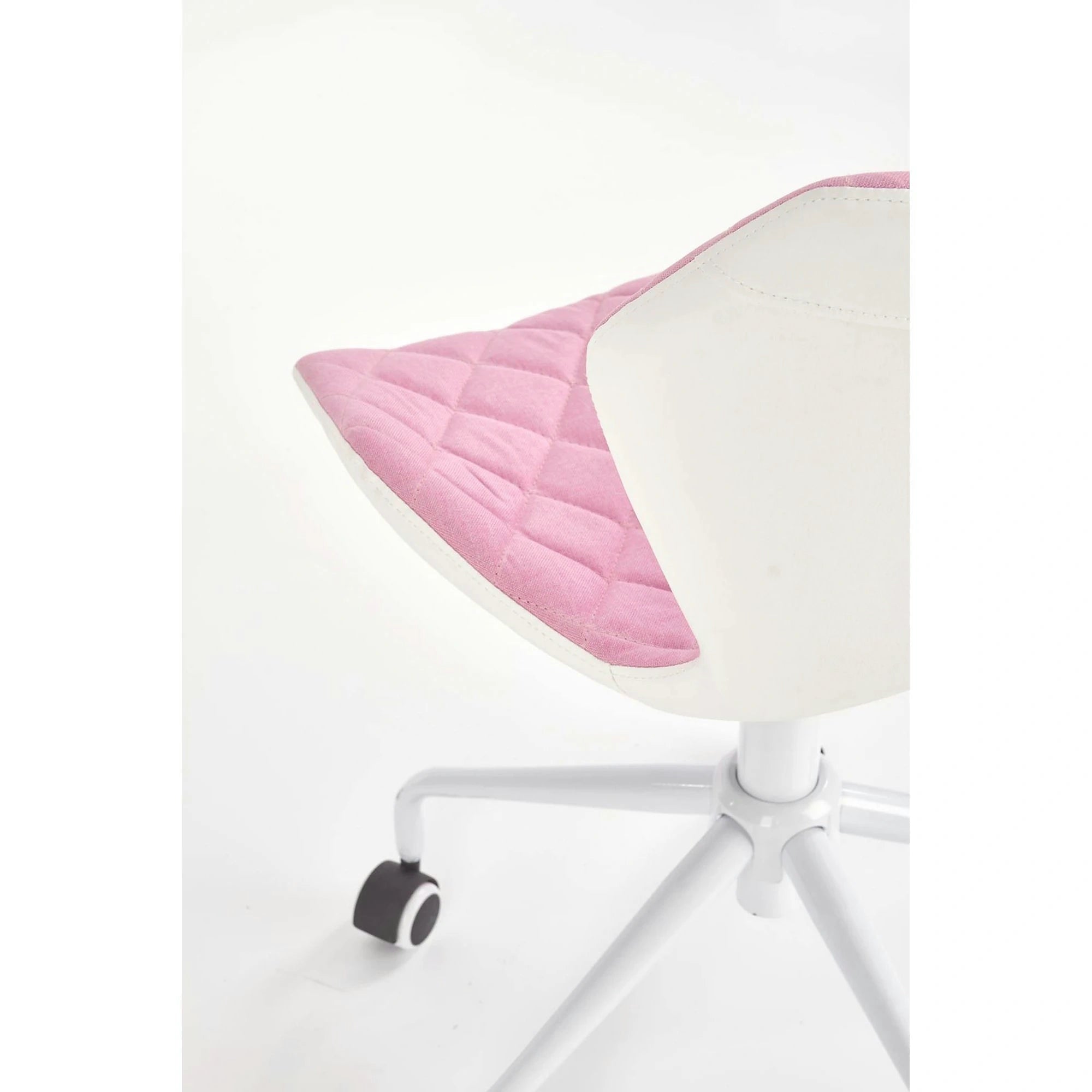Scaun de birou MATRIX 3, alb/roz, piele ecologica/stofa, 48x57x79/88 cm