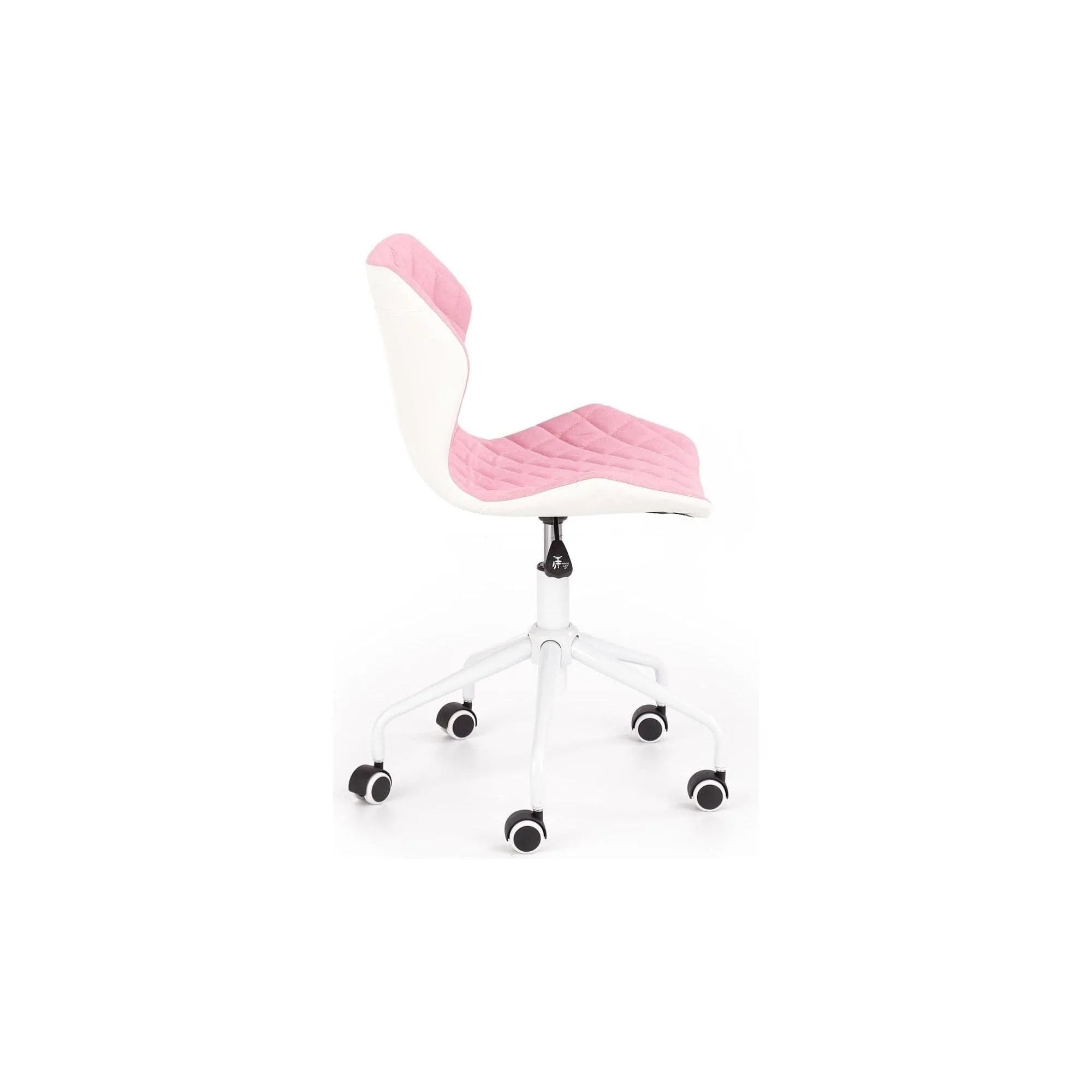 Scaun de birou MATRIX 3, alb/roz, piele ecologica/stofa, 48x57x79/88 cm