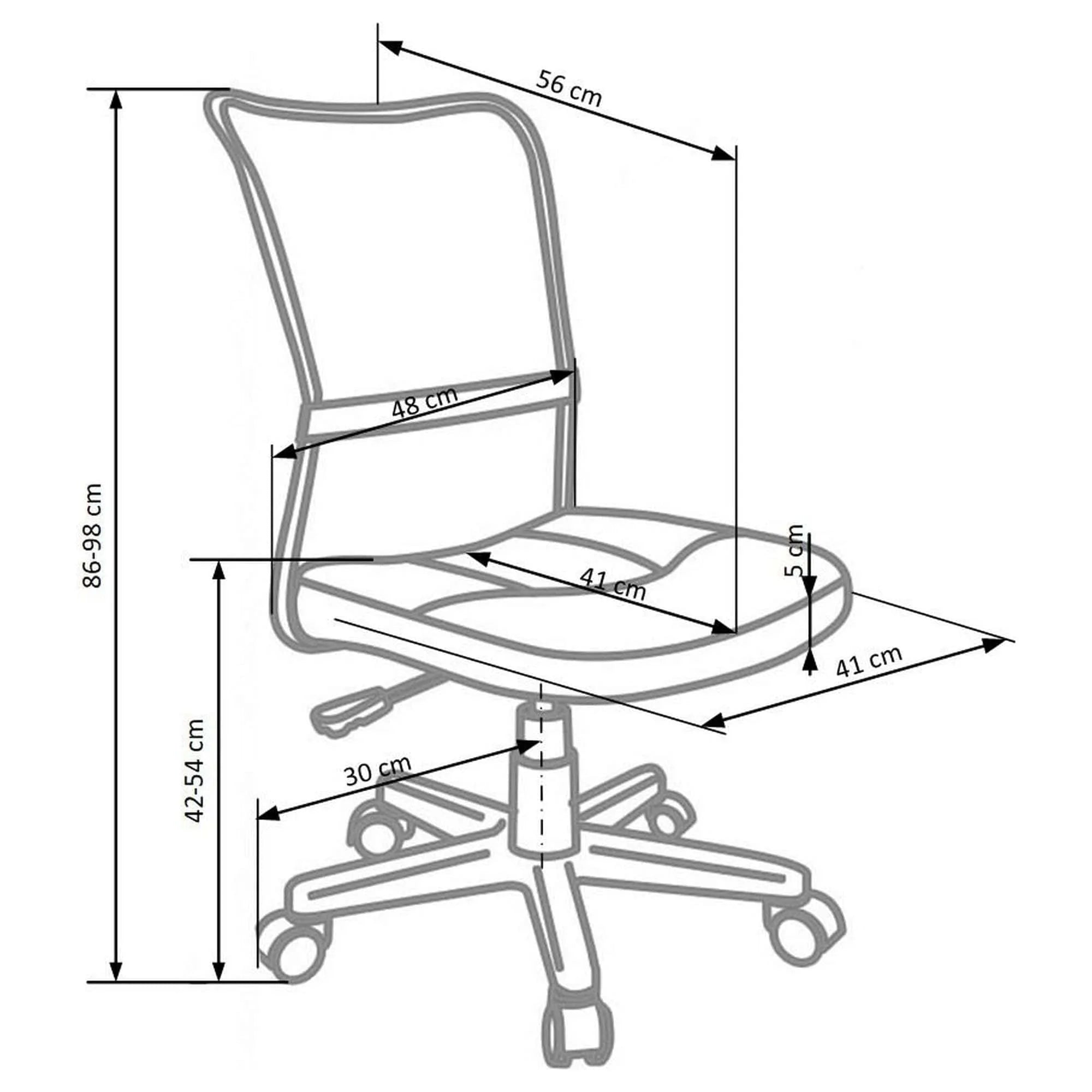 Scaun de birou pentru copii DINGO, roz, stofa/plasa/metal, 41x56x86/98 cm