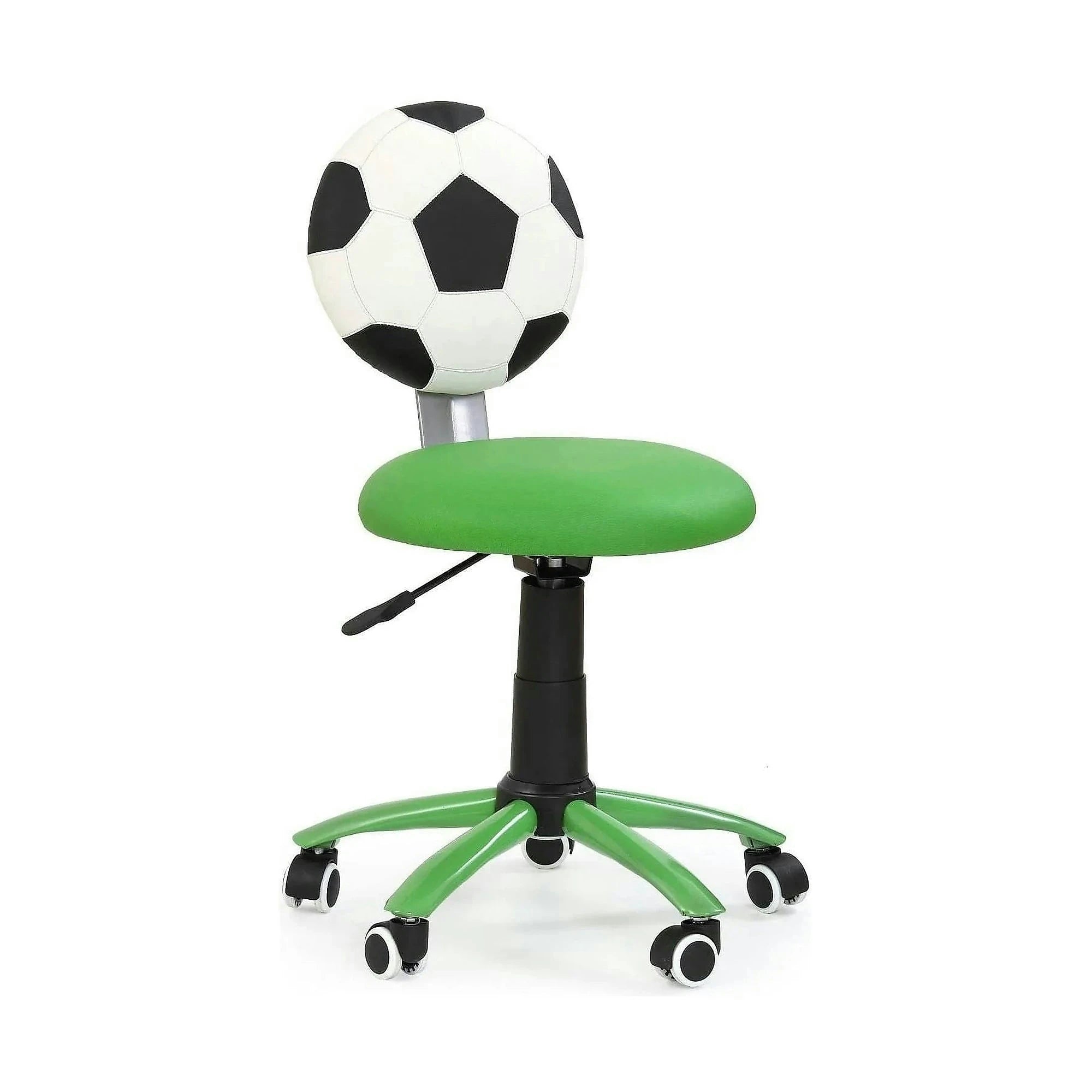 Scaun de birou pentru copii GOL, verde/alb/negru, piele ecologica, 39x52x75/85 cm
