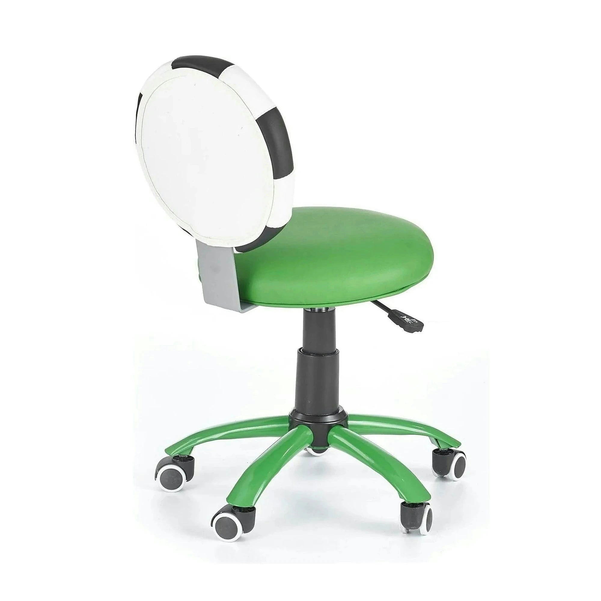 Scaun de birou pentru copii GOL, verde/alb/negru, piele ecologica, 39x52x75/85 cm